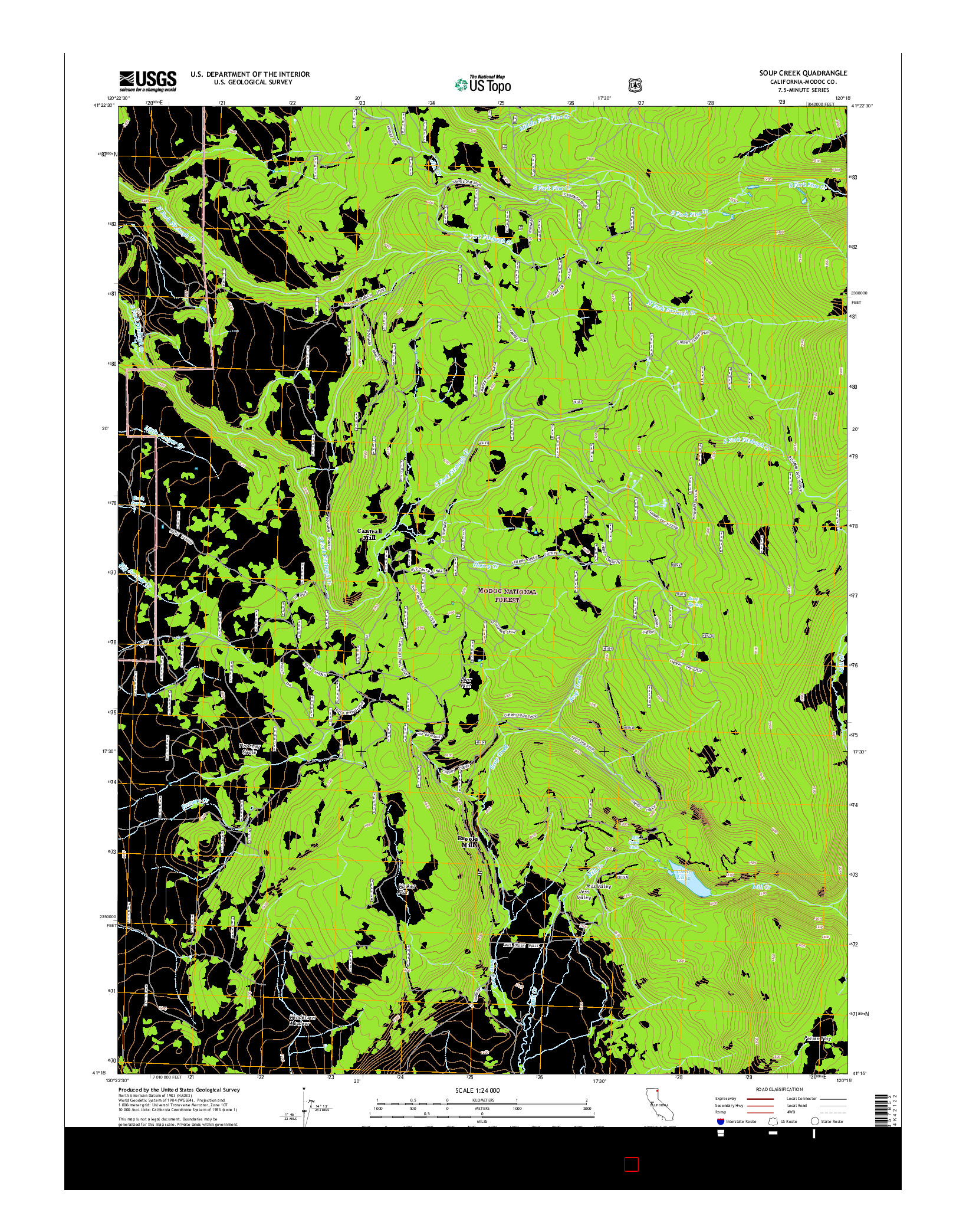 USGS US TOPO 7.5-MINUTE MAP FOR SOUP CREEK, CA 2015