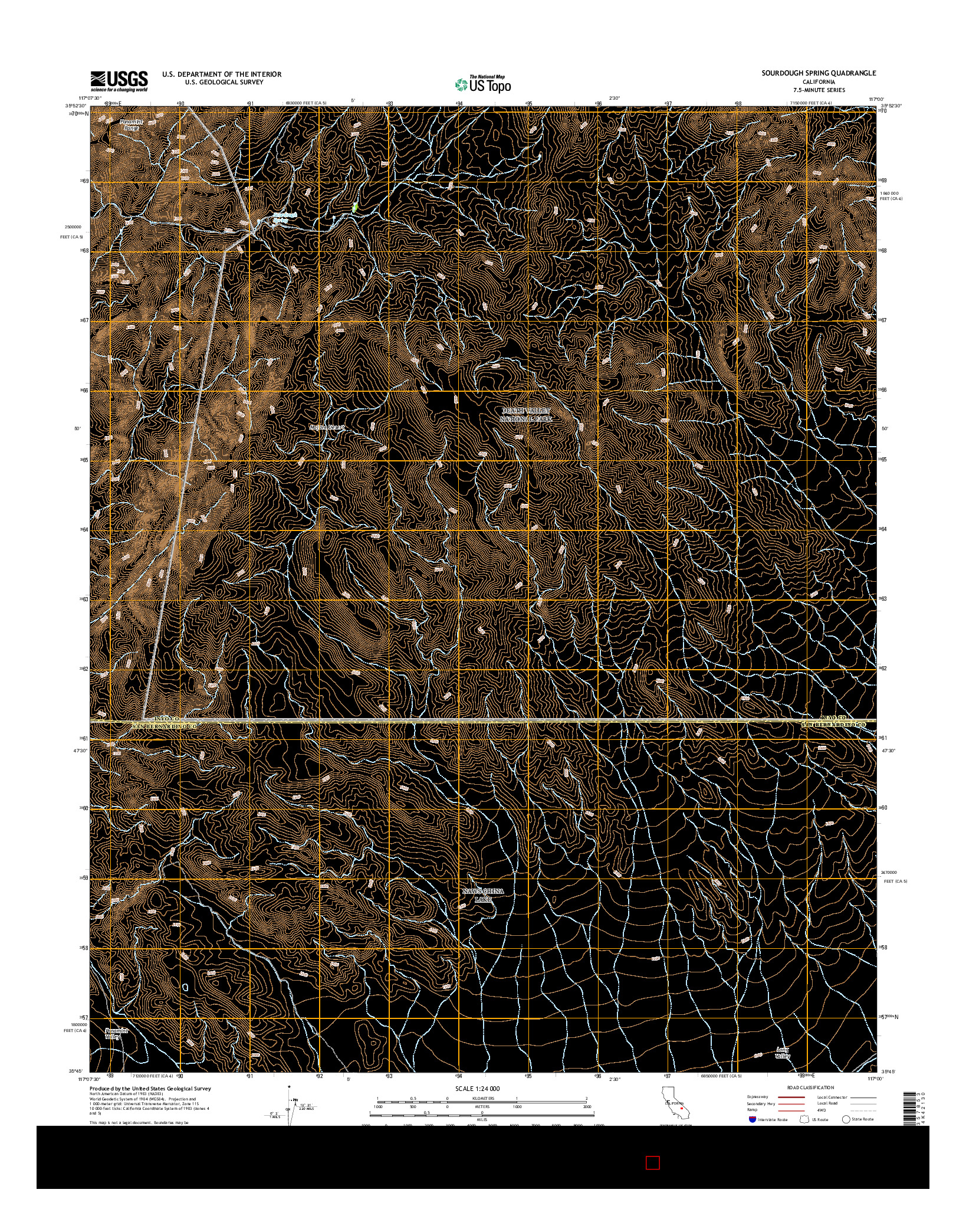 USGS US TOPO 7.5-MINUTE MAP FOR SOURDOUGH SPRING, CA 2015