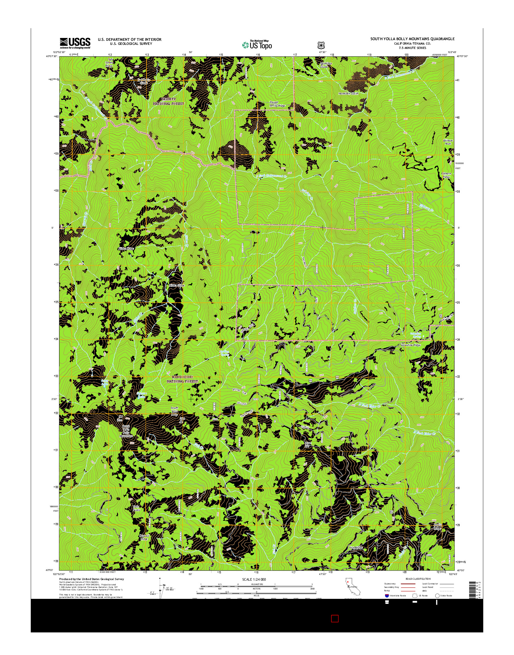 USGS US TOPO 7.5-MINUTE MAP FOR SOUTH YOLLA BOLLY MOUNTAINS, CA 2015