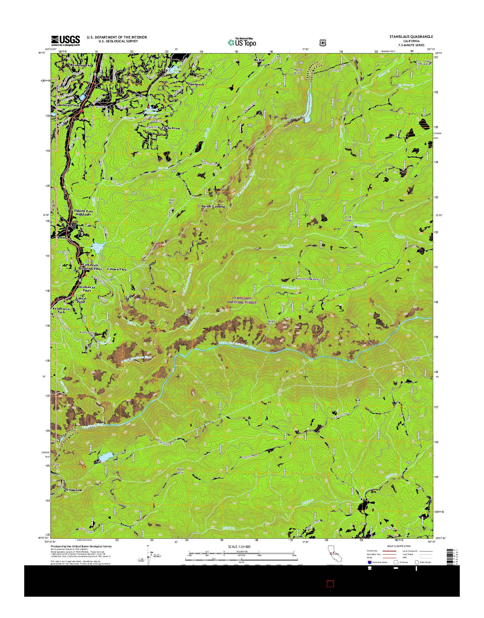USGS US TOPO 7.5-MINUTE MAP FOR STANISLAUS, CA 2015