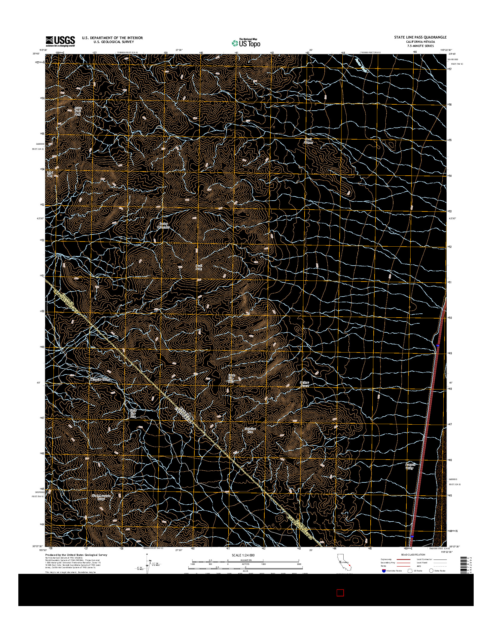 USGS US TOPO 7.5-MINUTE MAP FOR STATE LINE PASS, CA-NV 2015