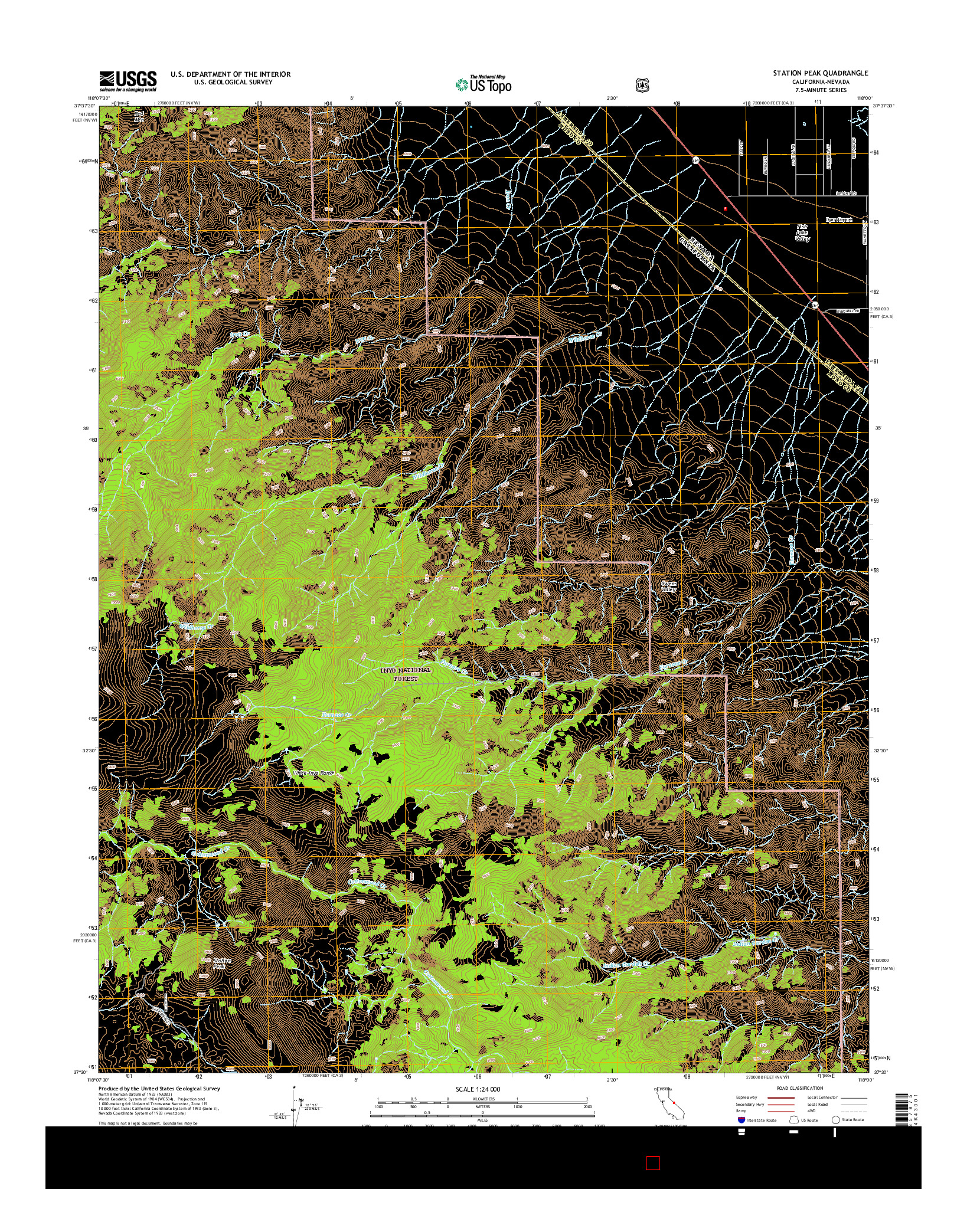 USGS US TOPO 7.5-MINUTE MAP FOR STATION PEAK, CA-NV 2015