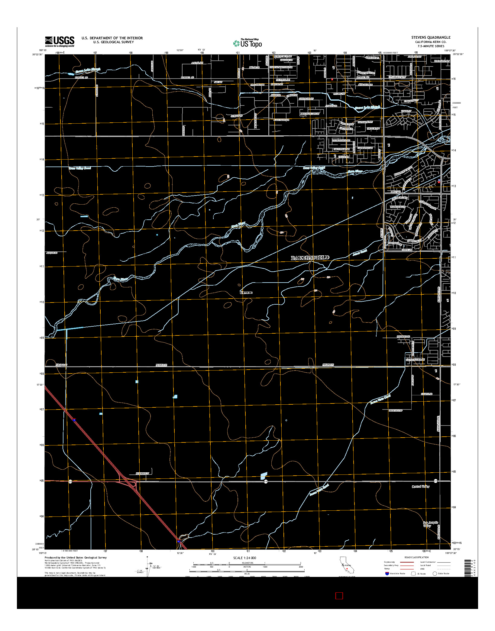 USGS US TOPO 7.5-MINUTE MAP FOR STEVENS, CA 2015
