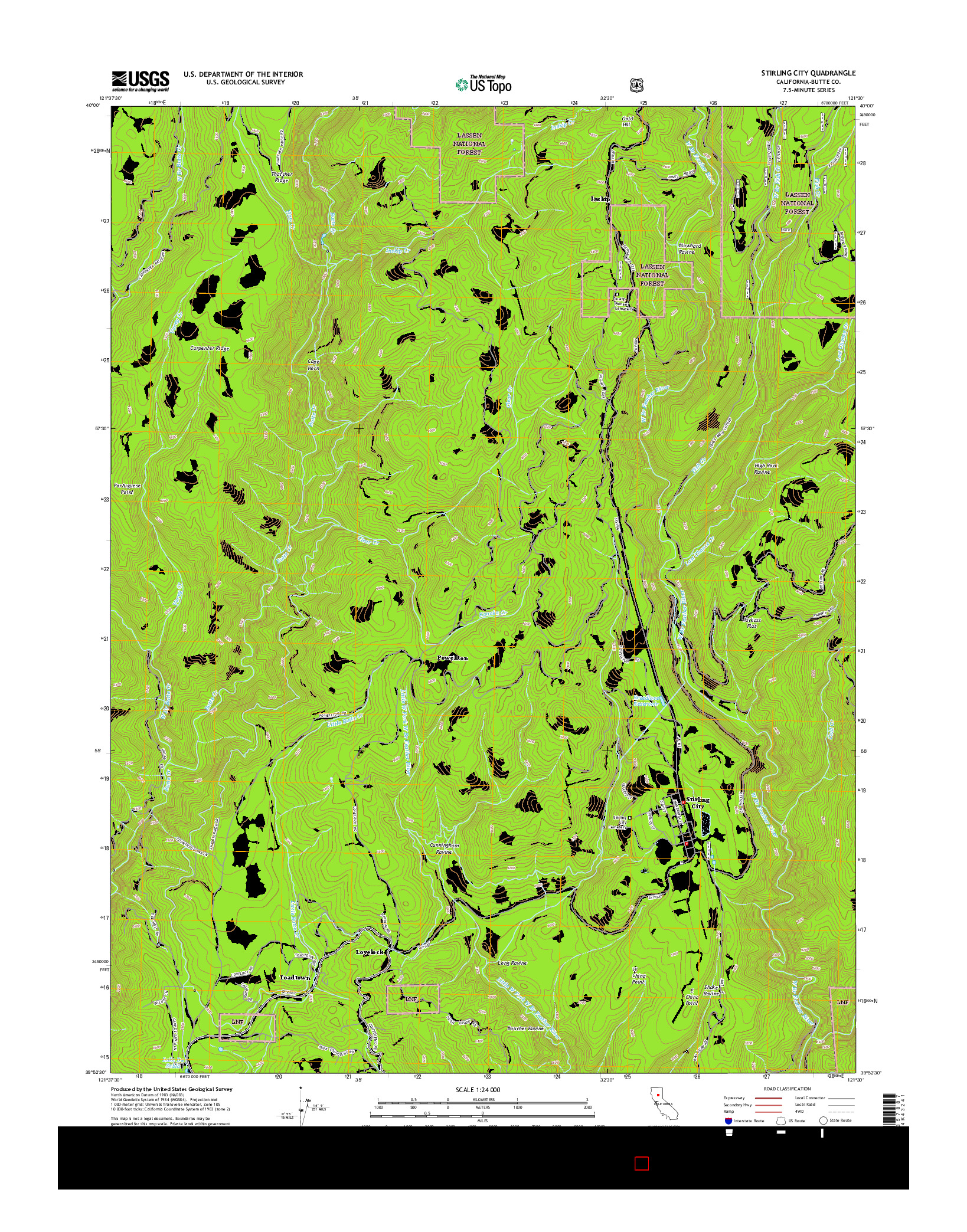 USGS US TOPO 7.5-MINUTE MAP FOR STIRLING CITY, CA 2015