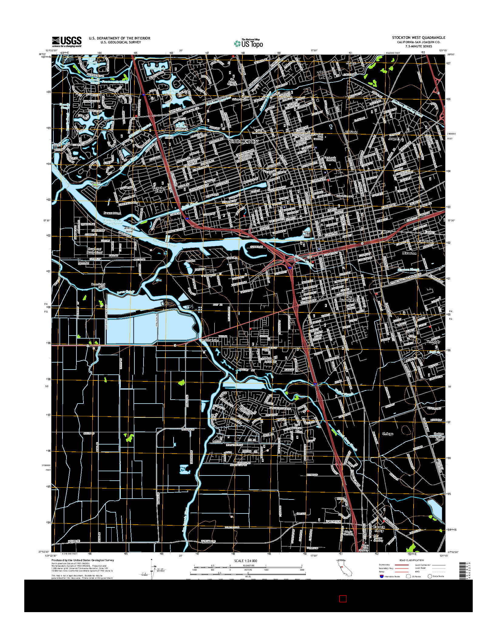 USGS US TOPO 7.5-MINUTE MAP FOR STOCKTON WEST, CA 2015