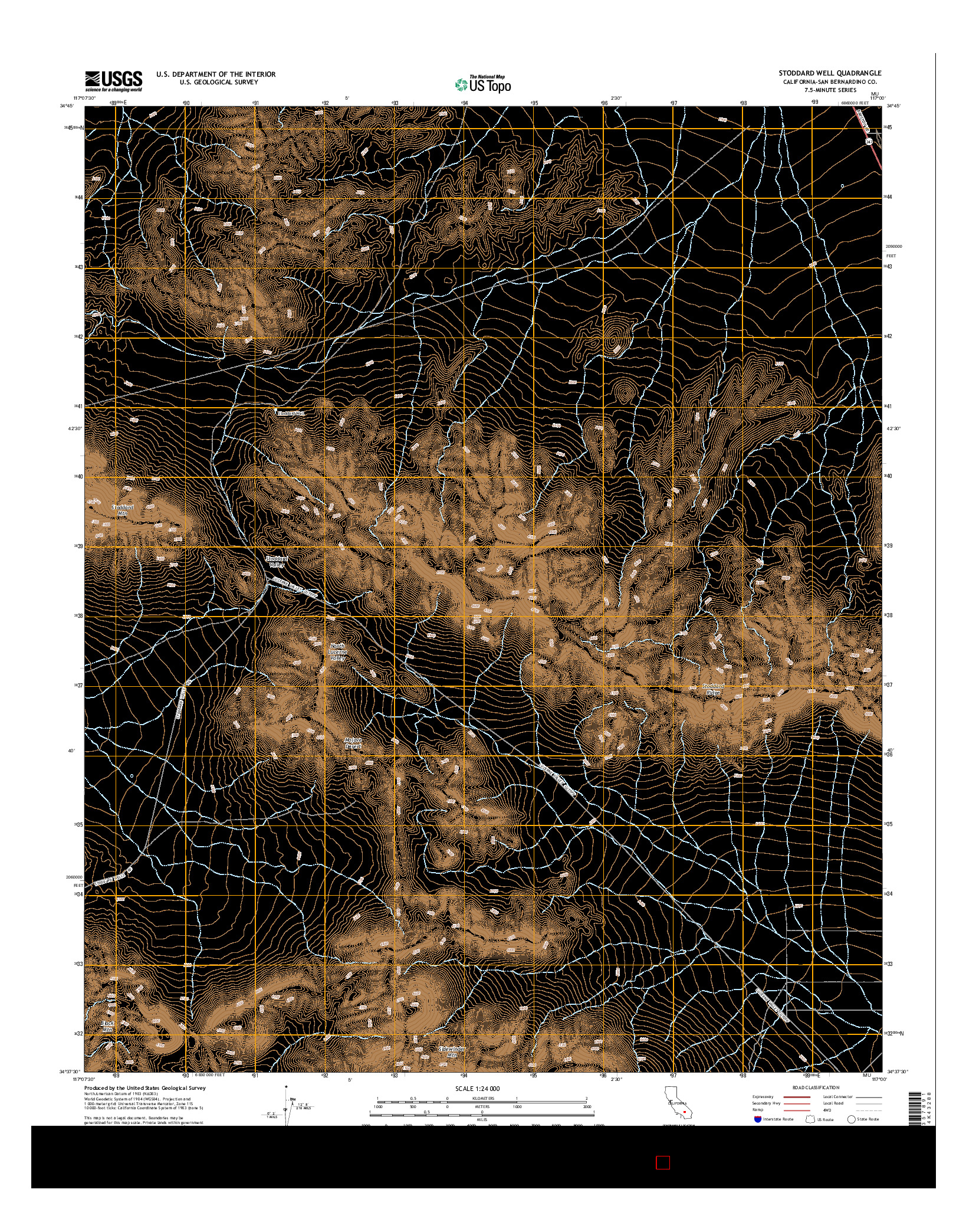 USGS US TOPO 7.5-MINUTE MAP FOR STODDARD WELL, CA 2015