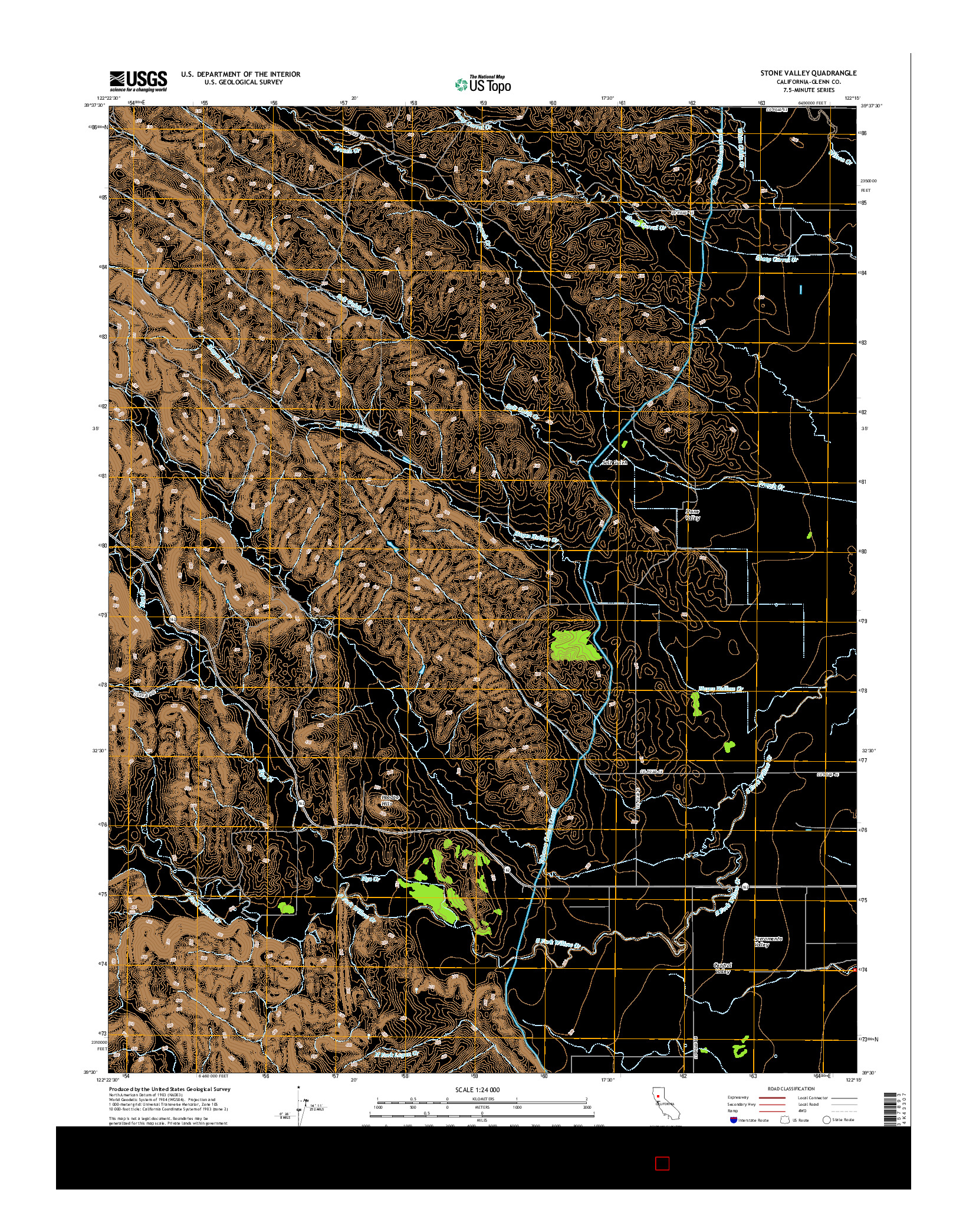 USGS US TOPO 7.5-MINUTE MAP FOR STONE VALLEY, CA 2015