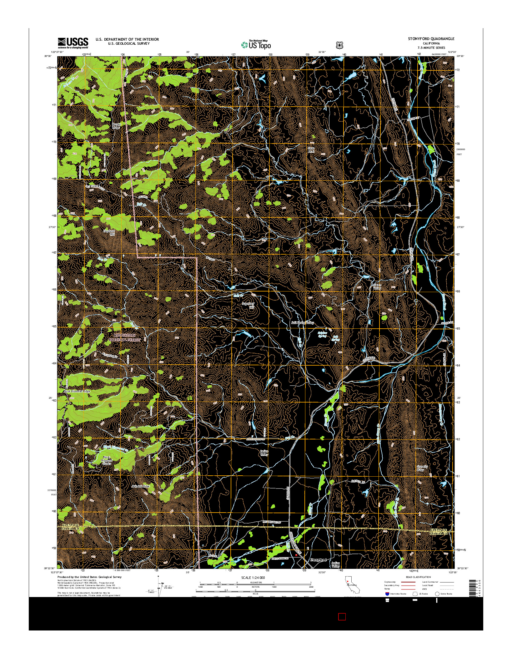 USGS US TOPO 7.5-MINUTE MAP FOR STONYFORD, CA 2015