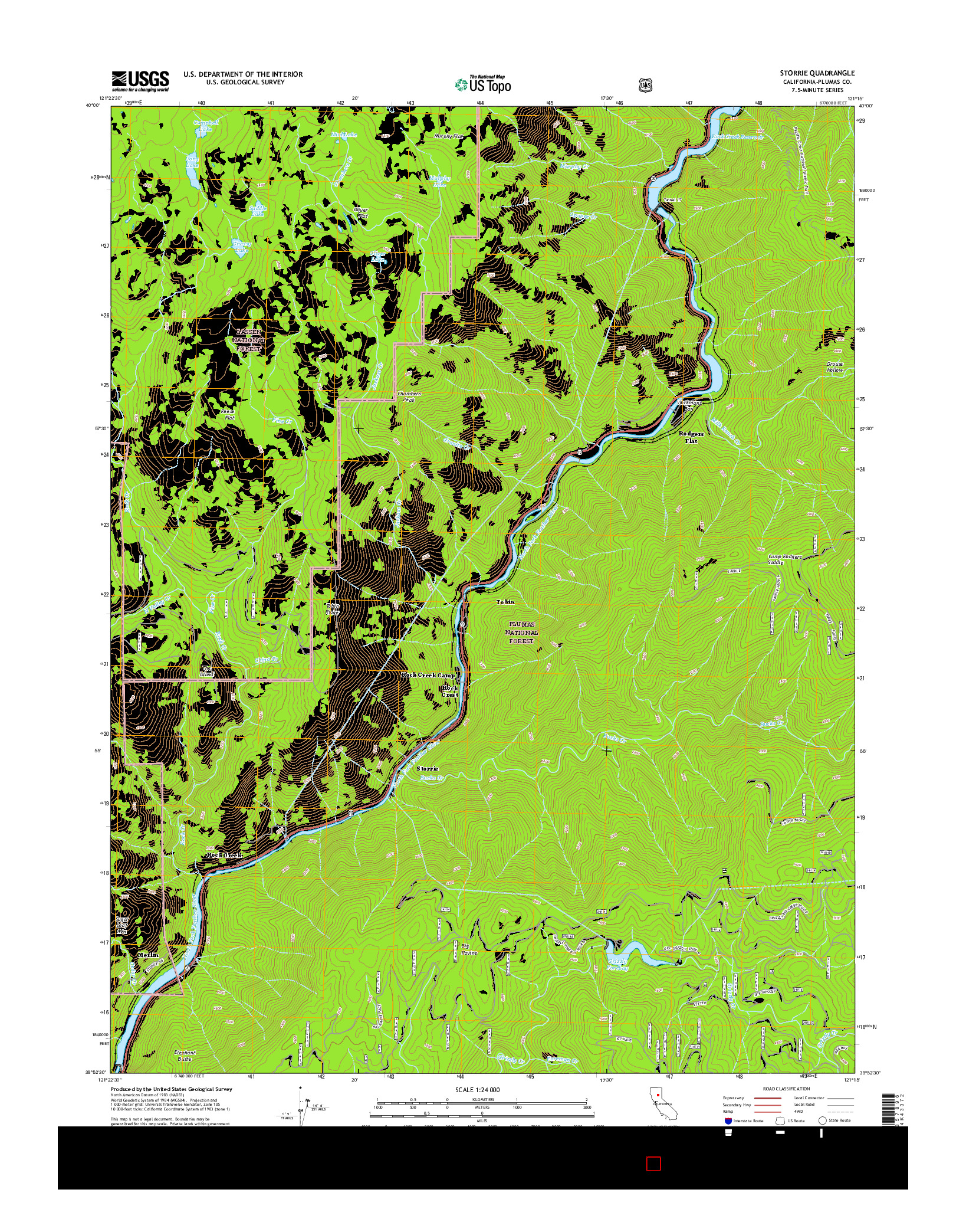 USGS US TOPO 7.5-MINUTE MAP FOR STORRIE, CA 2015