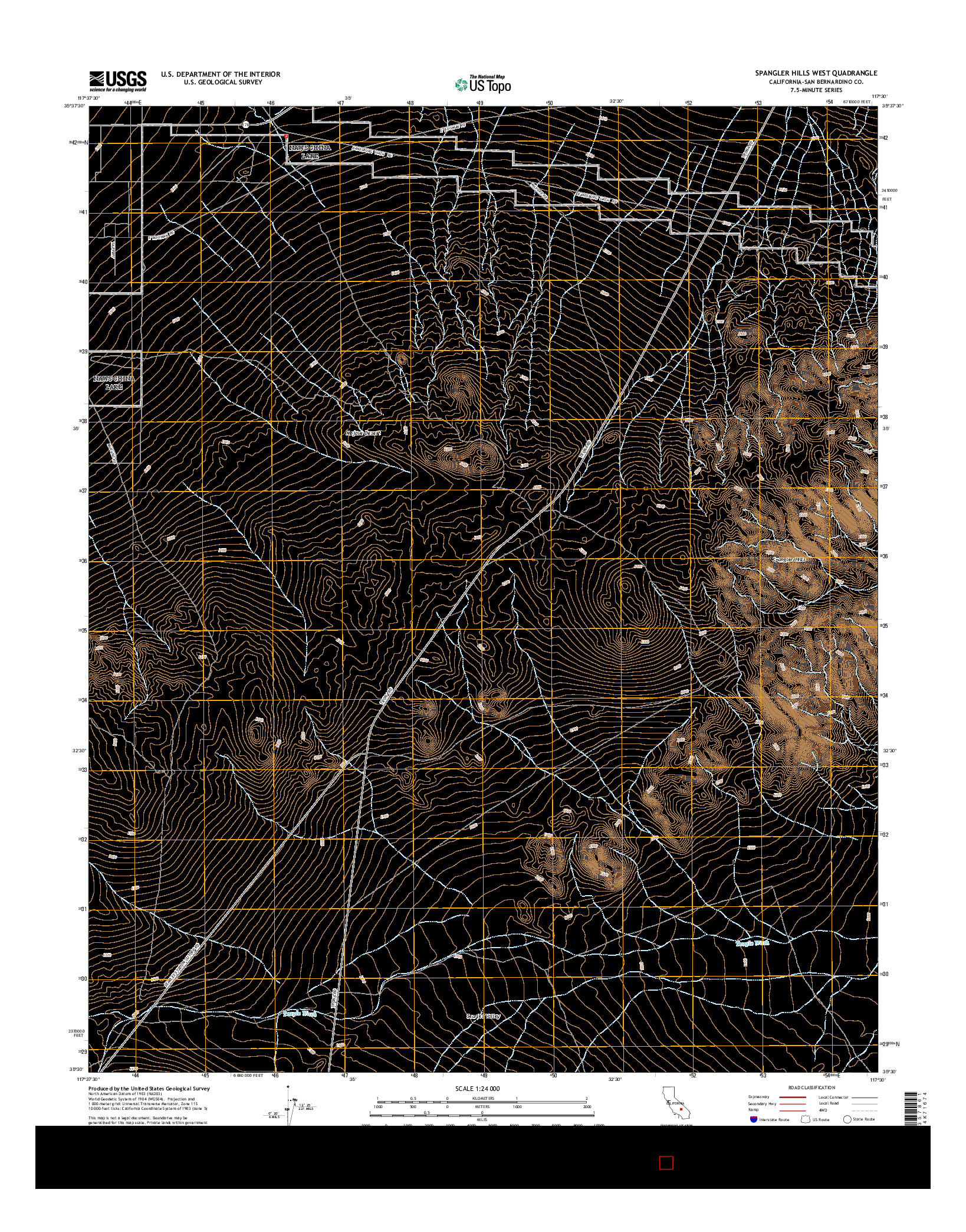 USGS US TOPO 7.5-MINUTE MAP FOR SPANGLER HILLS WEST, CA 2015