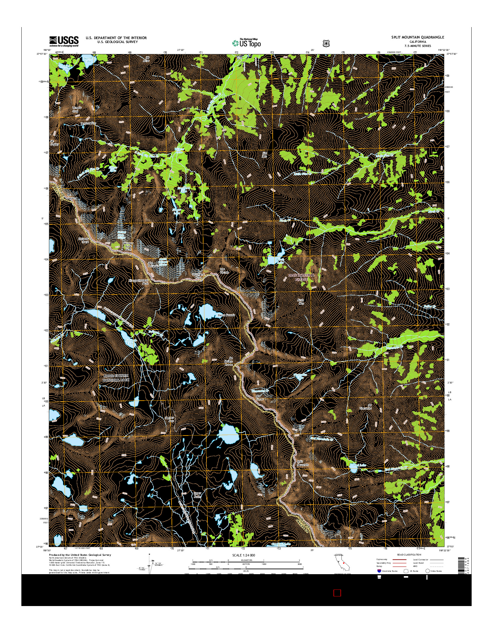 USGS US TOPO 7.5-MINUTE MAP FOR SPLIT MOUNTAIN, CA 2015