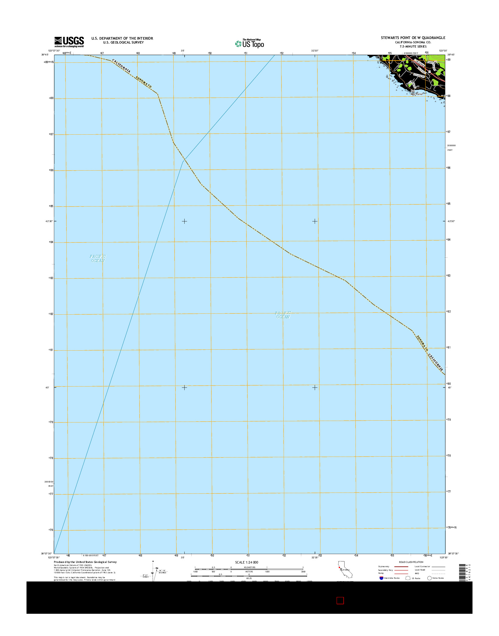USGS US TOPO 7.5-MINUTE MAP FOR STEWARTS POINT OE W, CA 2015