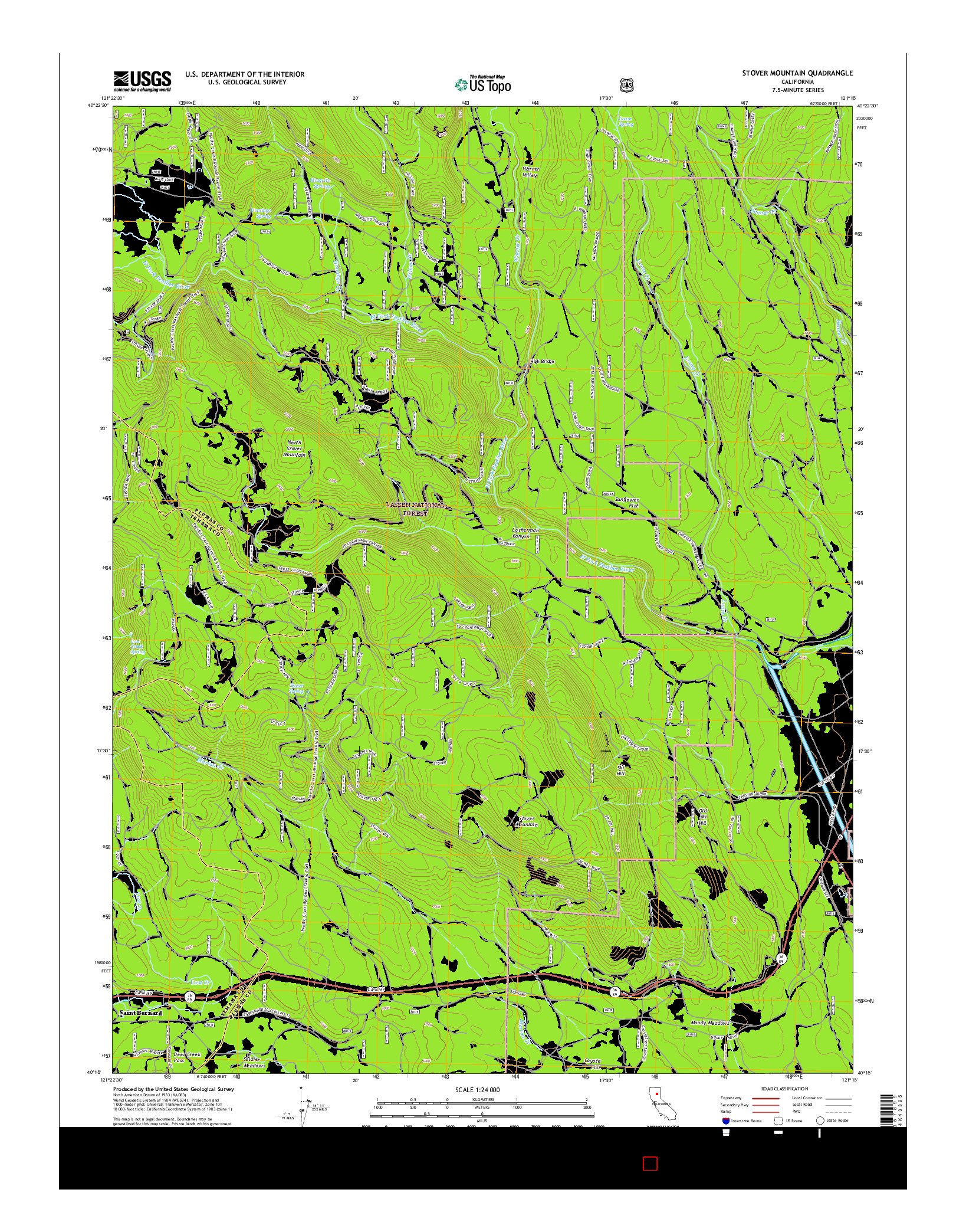 USGS US TOPO 7.5-MINUTE MAP FOR STOVER MOUNTAIN, CA 2015