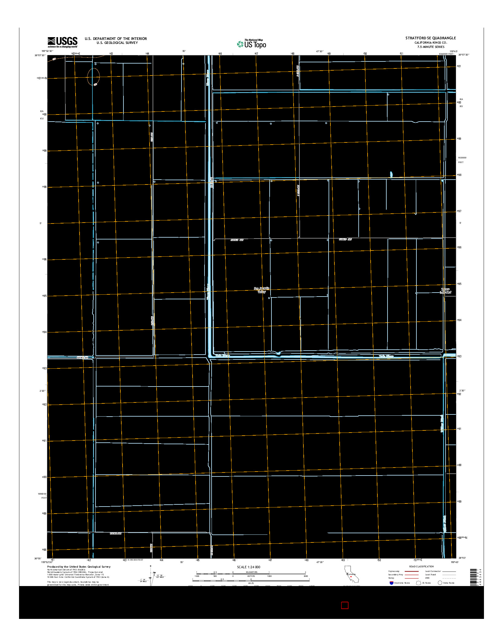 USGS US TOPO 7.5-MINUTE MAP FOR STRATFORD SE, CA 2015