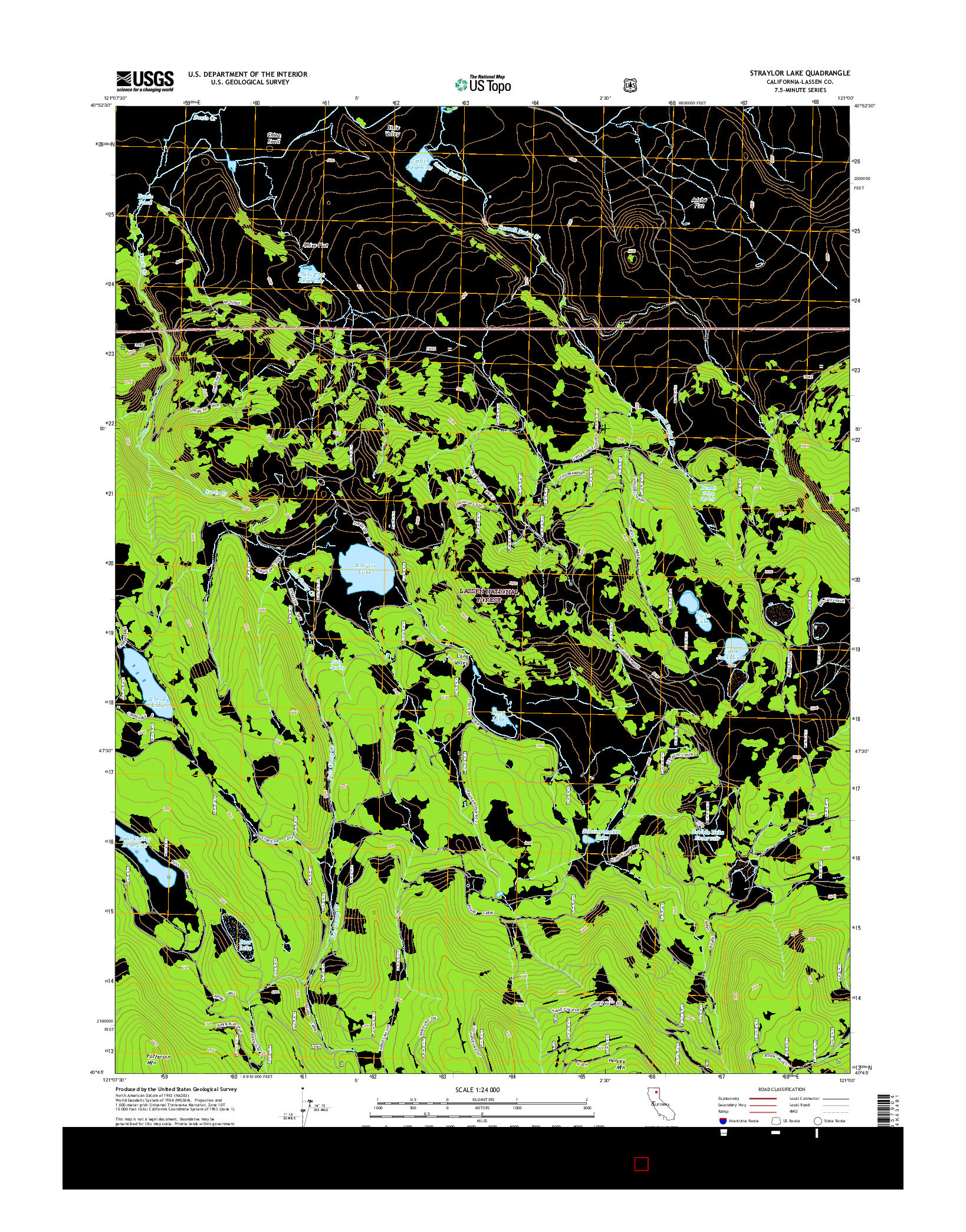 USGS US TOPO 7.5-MINUTE MAP FOR STRAYLOR LAKE, CA 2015