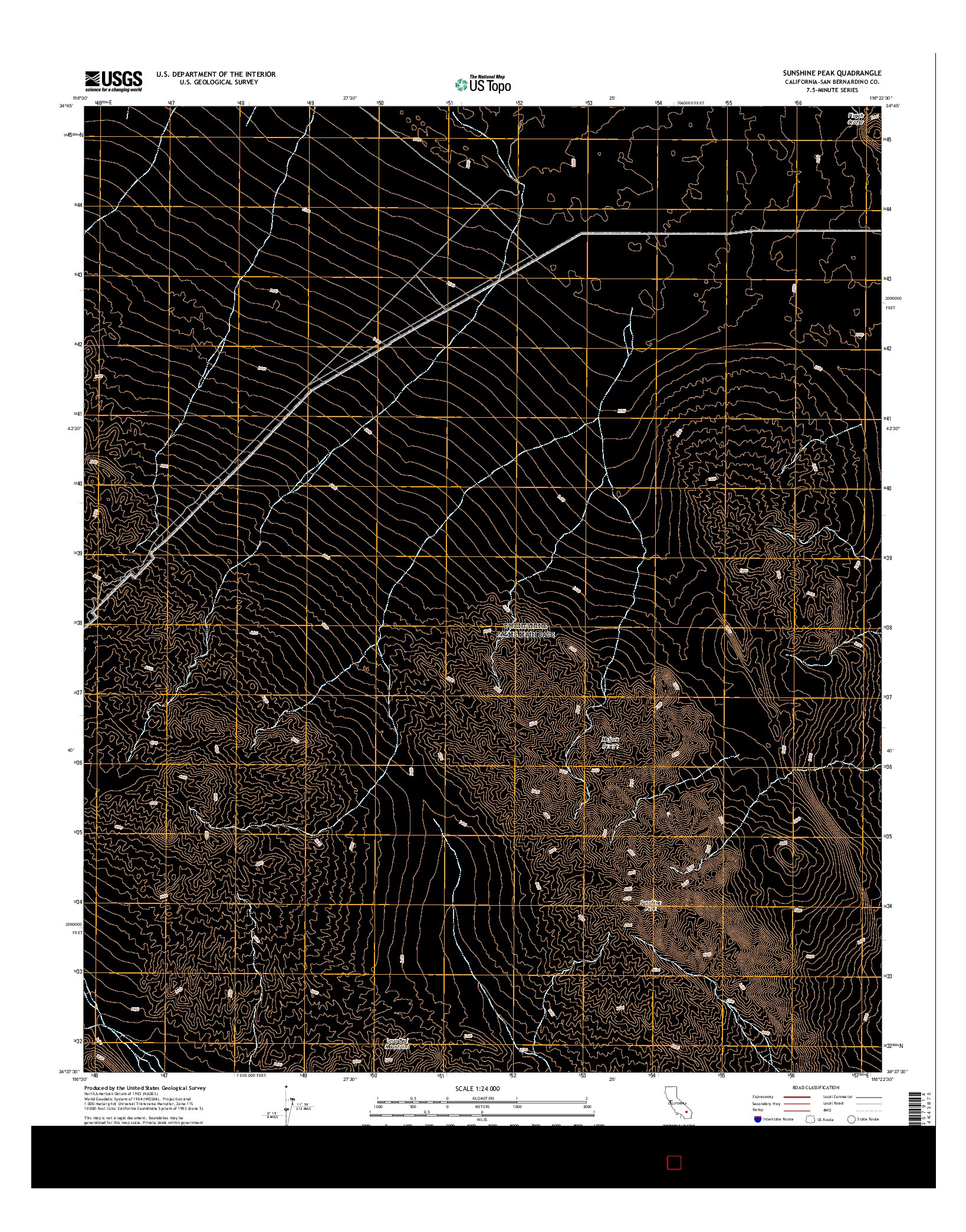 USGS US TOPO 7.5-MINUTE MAP FOR SUNSHINE PEAK, CA 2015