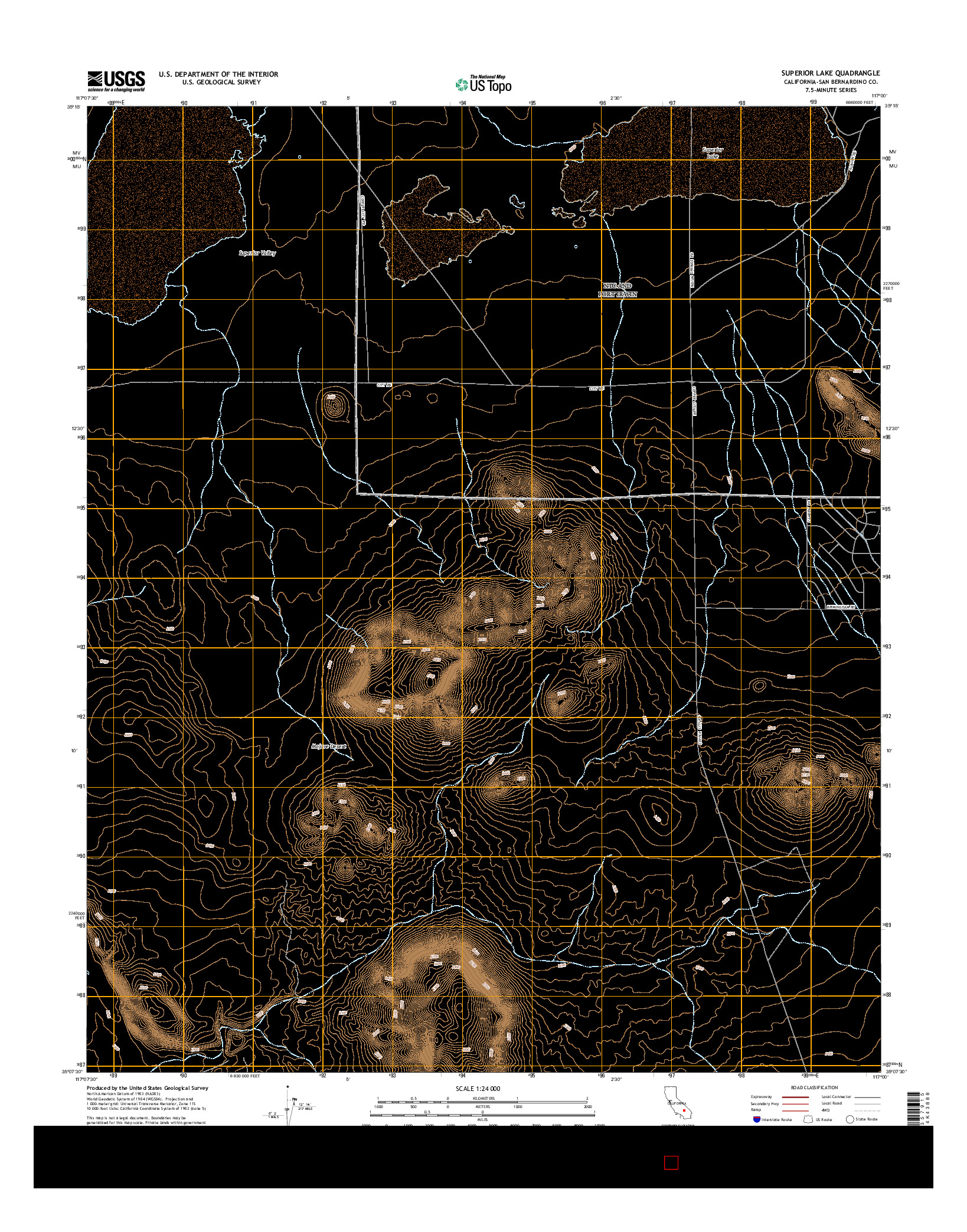 USGS US TOPO 7.5-MINUTE MAP FOR SUPERIOR LAKE, CA 2015