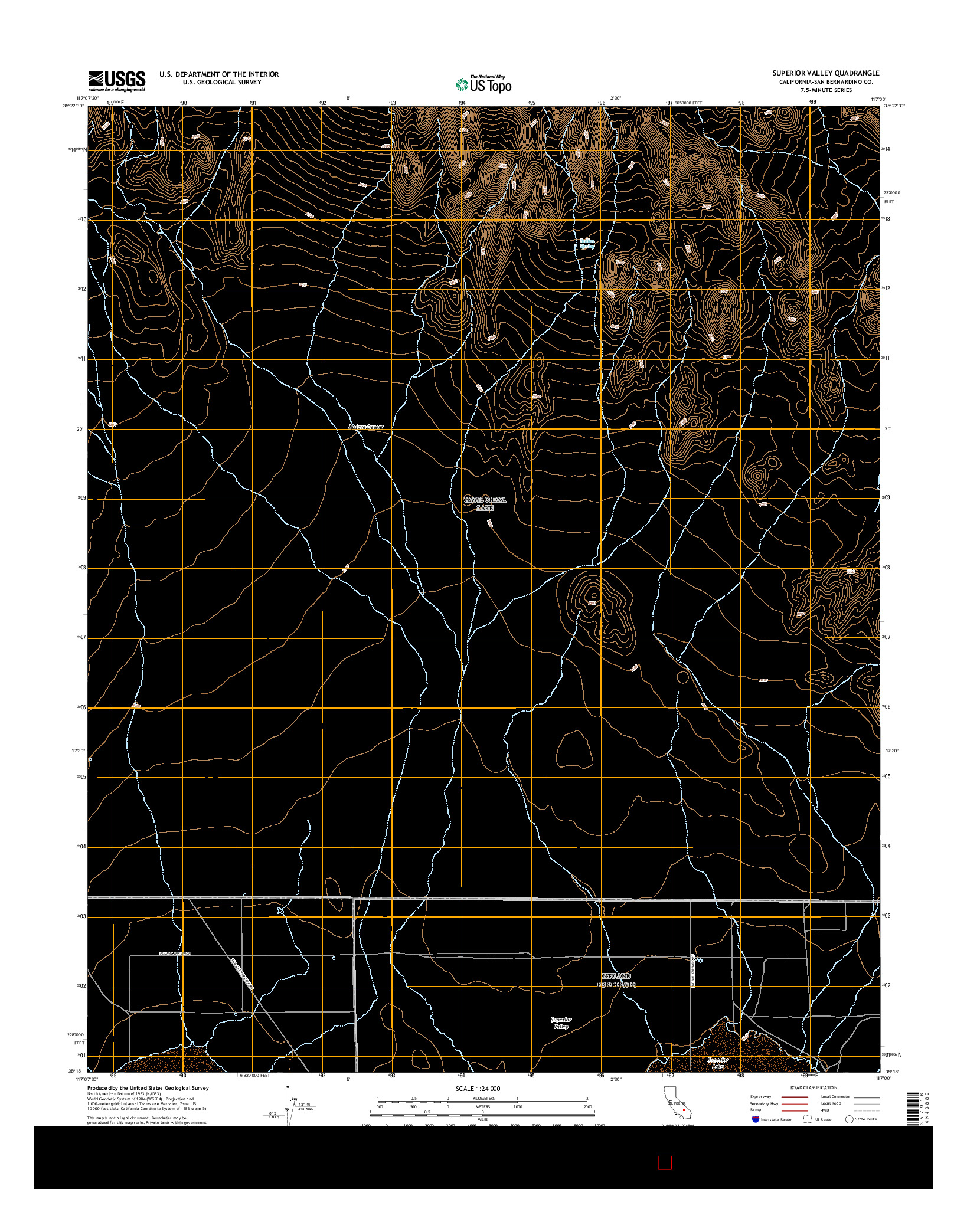USGS US TOPO 7.5-MINUTE MAP FOR SUPERIOR VALLEY, CA 2015