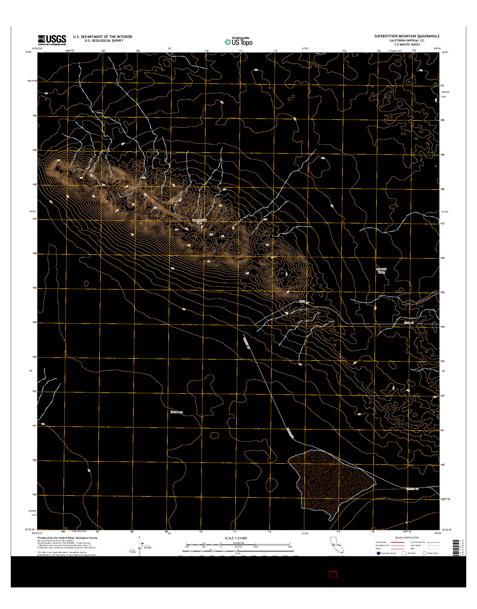 USGS US TOPO 7.5-MINUTE MAP FOR SUPERSTITION MOUNTAIN, CA 2015