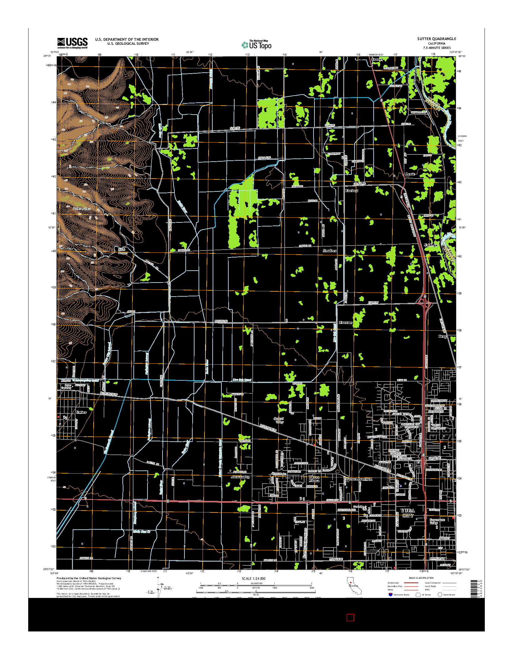 USGS US TOPO 7.5-MINUTE MAP FOR SUTTER, CA 2015