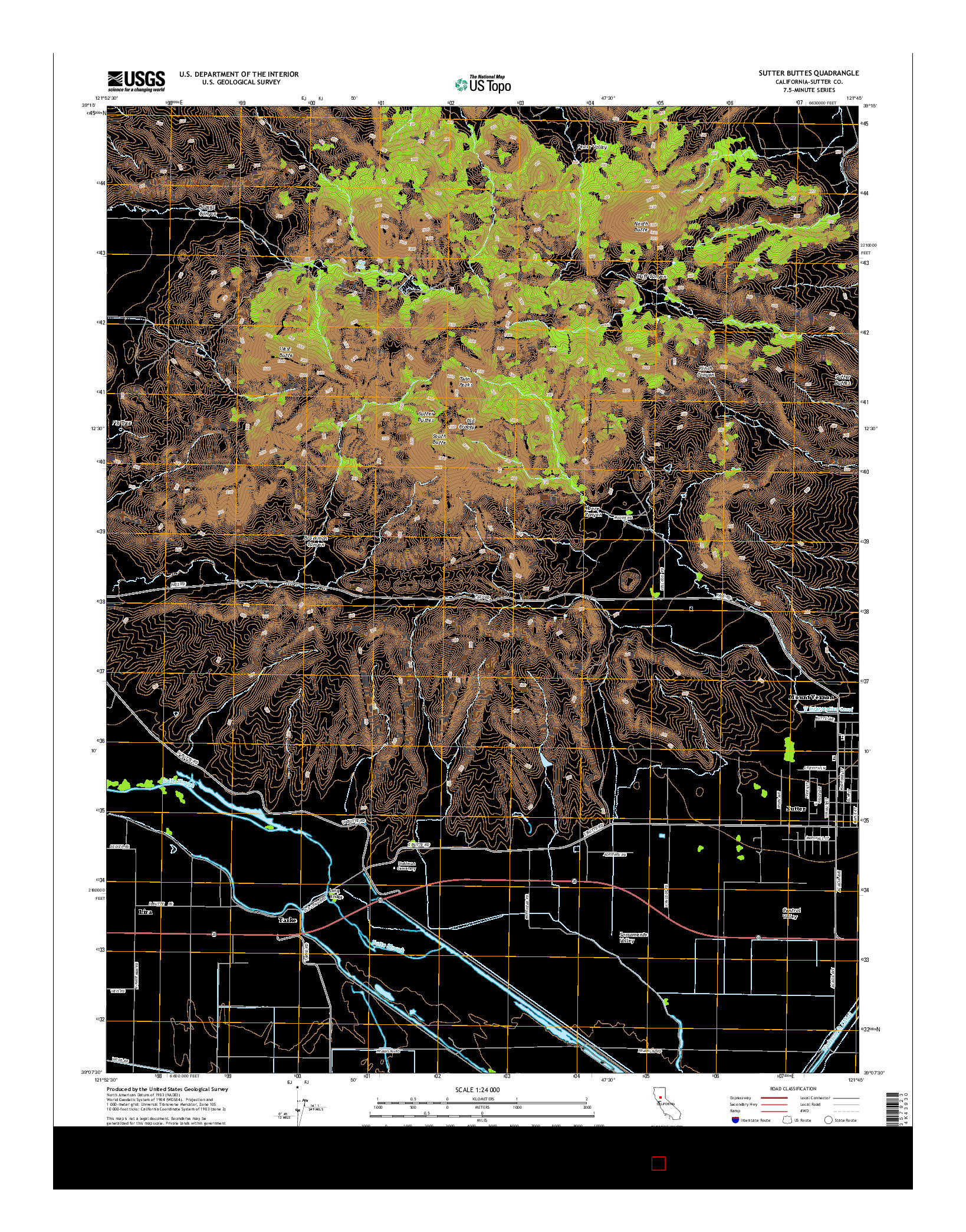 USGS US TOPO 7.5-MINUTE MAP FOR SUTTER BUTTES, CA 2015