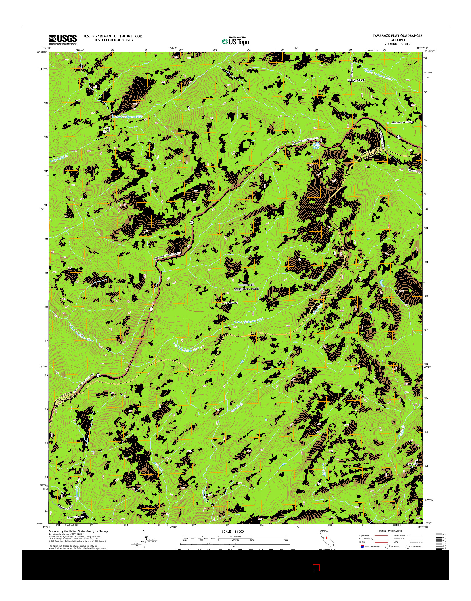 USGS US TOPO 7.5-MINUTE MAP FOR TAMARACK FLAT, CA 2015