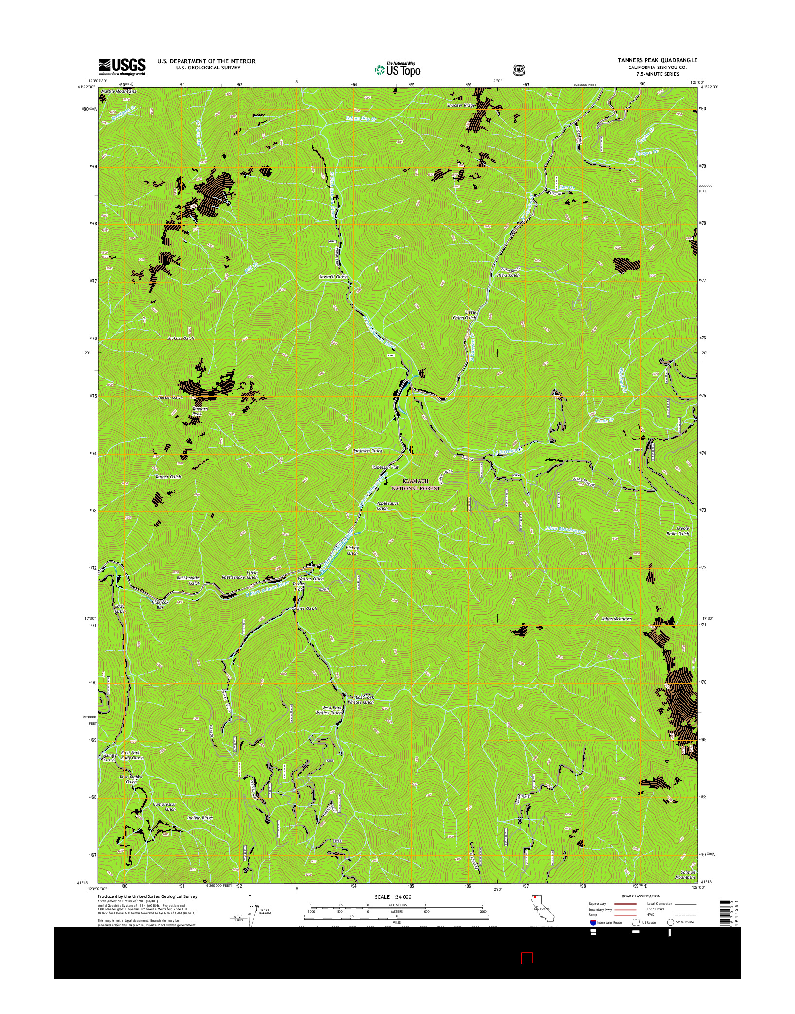 USGS US TOPO 7.5-MINUTE MAP FOR TANNERS PEAK, CA 2015