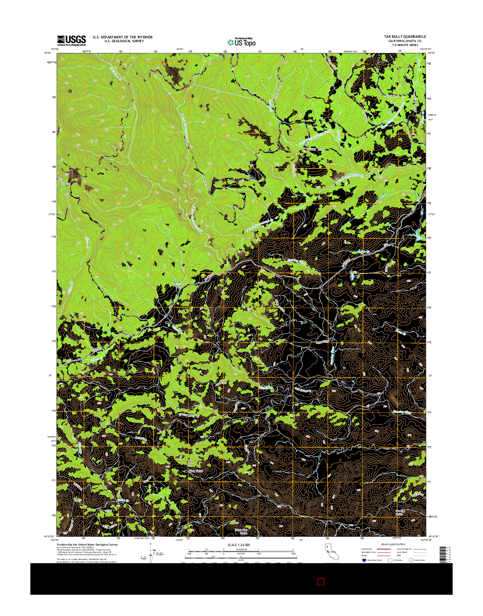 USGS US TOPO 7.5-MINUTE MAP FOR TAR BULLY, CA 2015