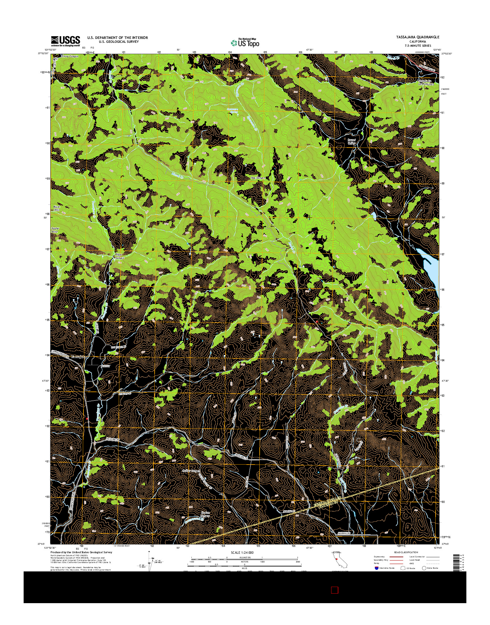 USGS US TOPO 7.5-MINUTE MAP FOR TASSAJARA, CA 2015