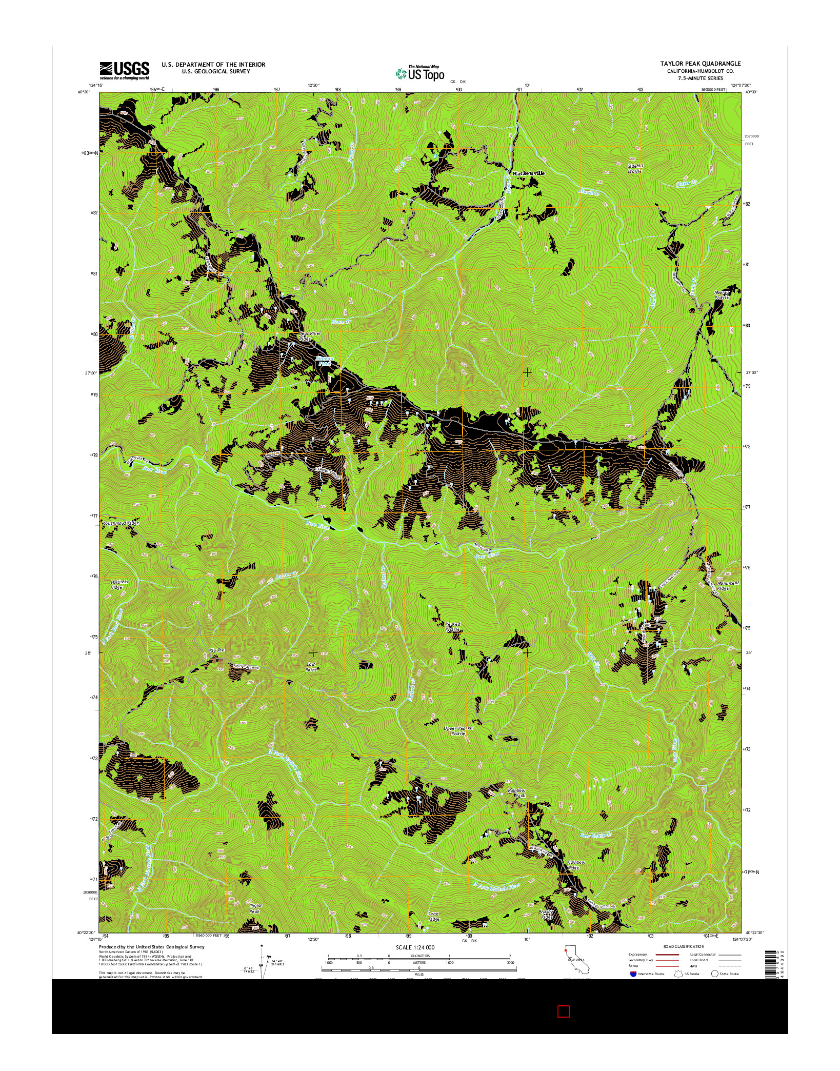 USGS US TOPO 7.5-MINUTE MAP FOR TAYLOR PEAK, CA 2015