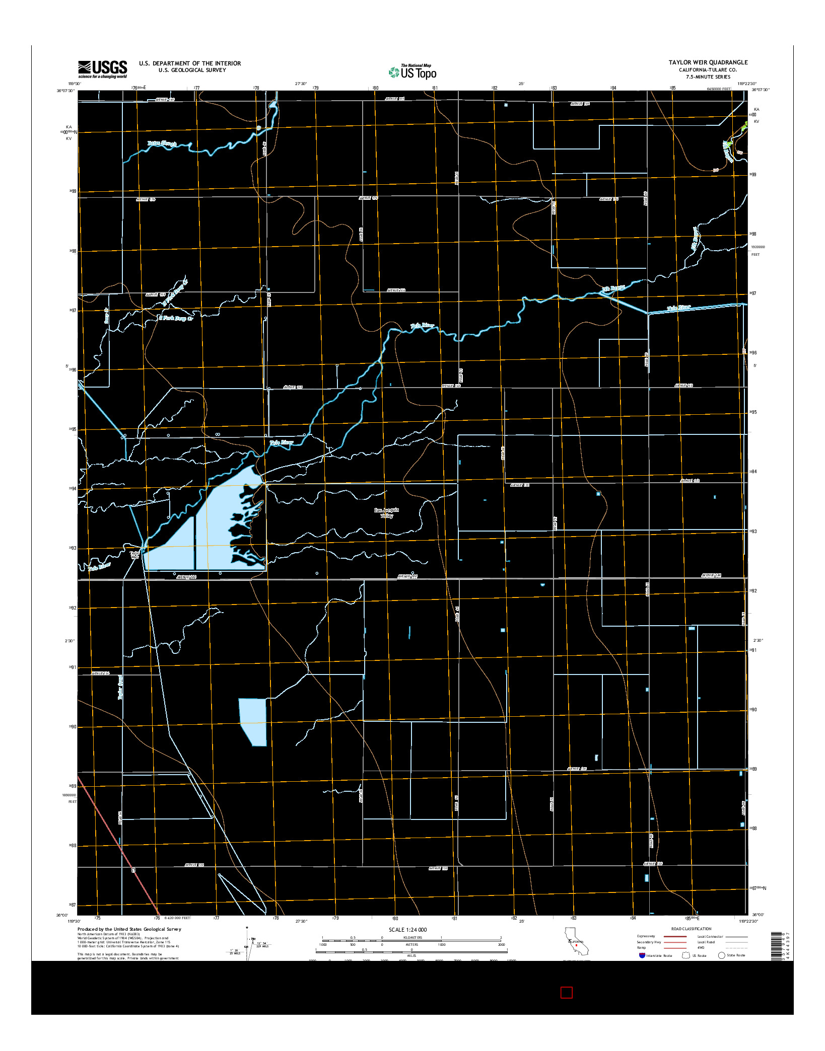 USGS US TOPO 7.5-MINUTE MAP FOR TAYLOR WEIR, CA 2015