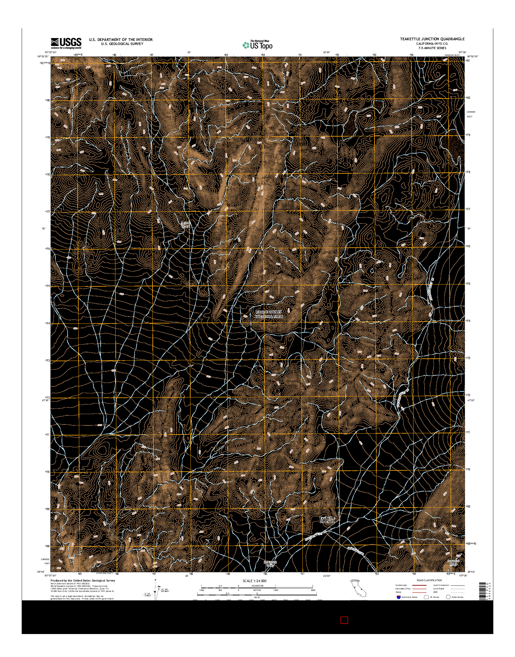 USGS US TOPO 7.5-MINUTE MAP FOR TEAKETTLE JUNCTION, CA 2015