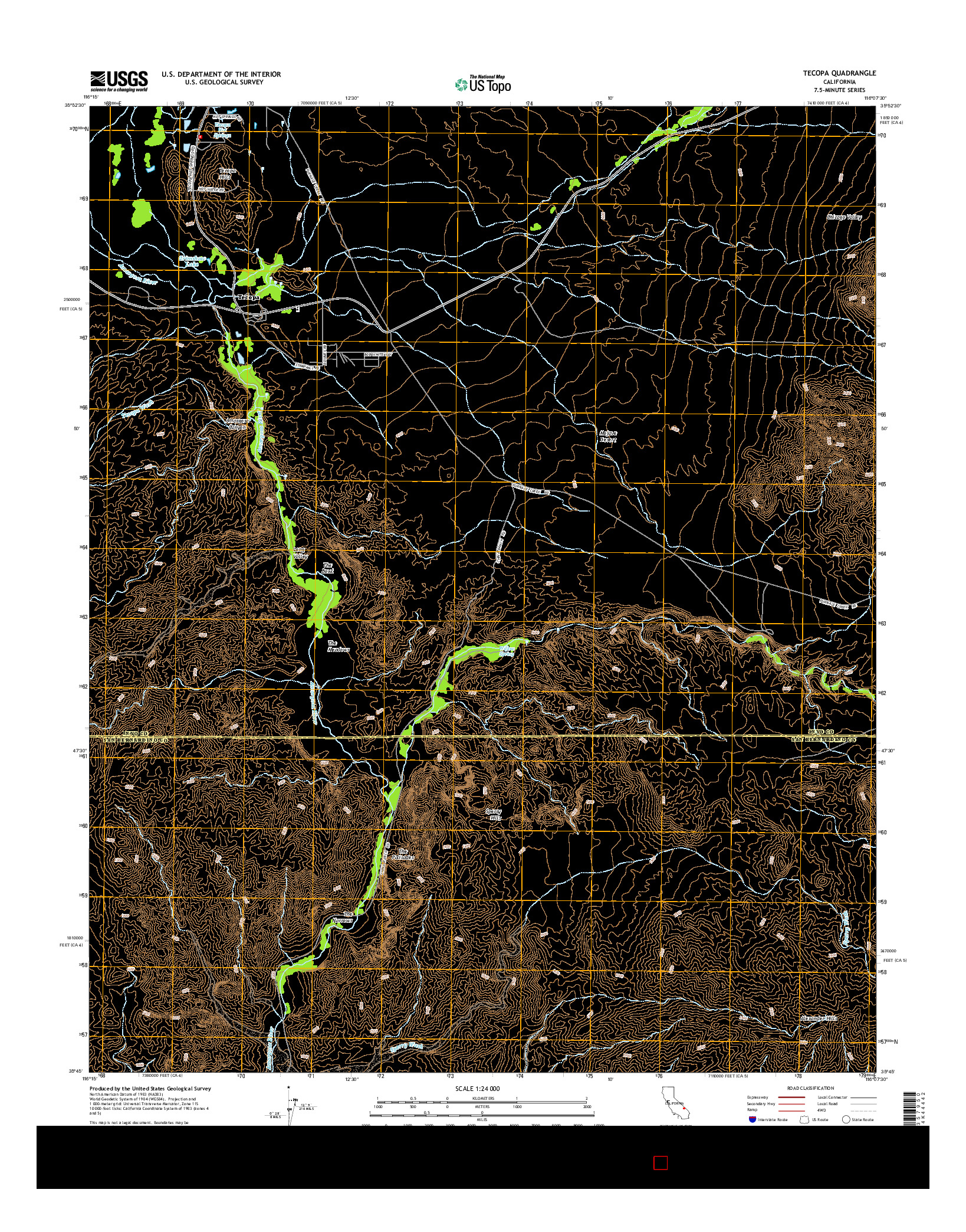 USGS US TOPO 7.5-MINUTE MAP FOR TECOPA, CA 2015