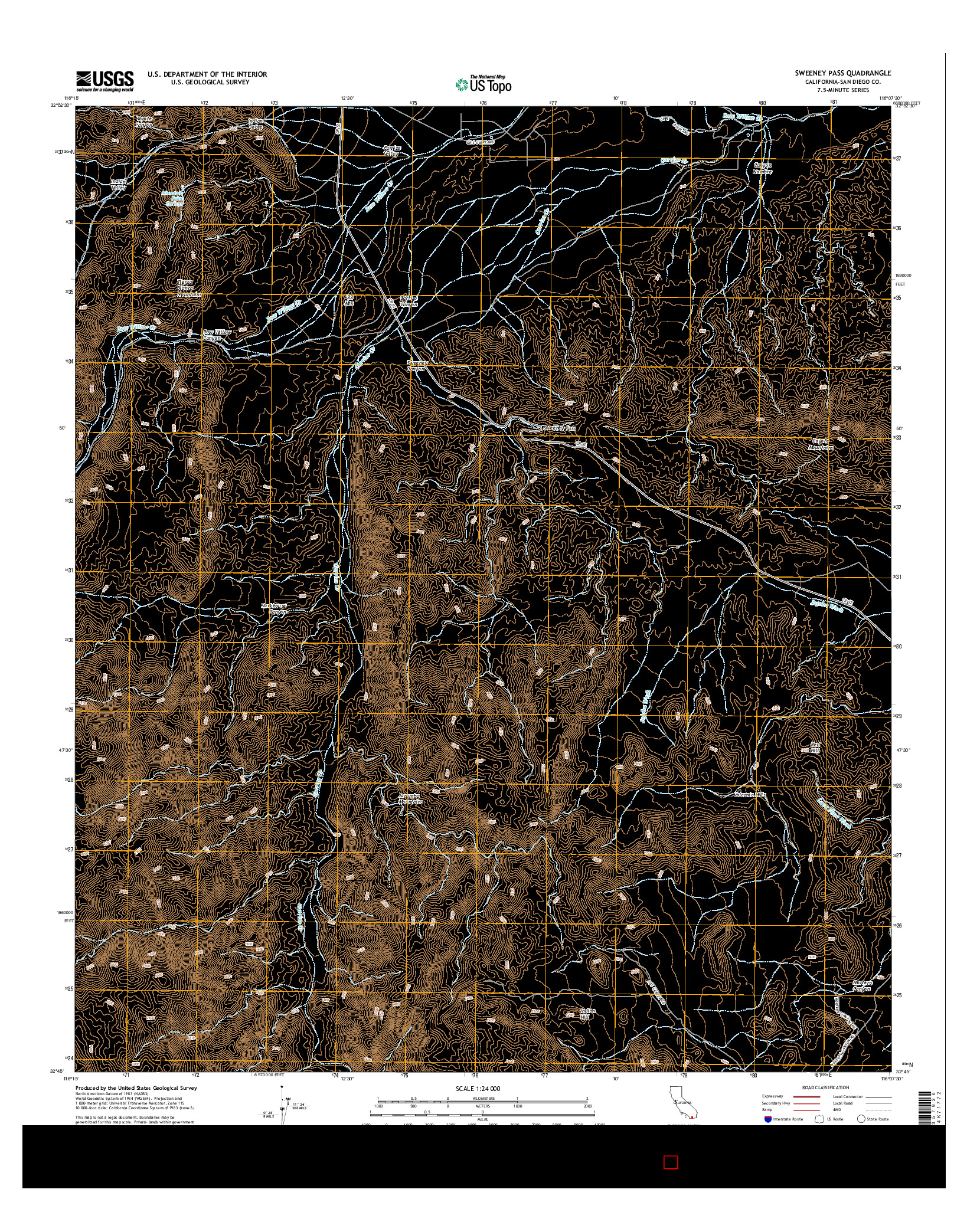 USGS US TOPO 7.5-MINUTE MAP FOR SWEENEY PASS, CA 2015