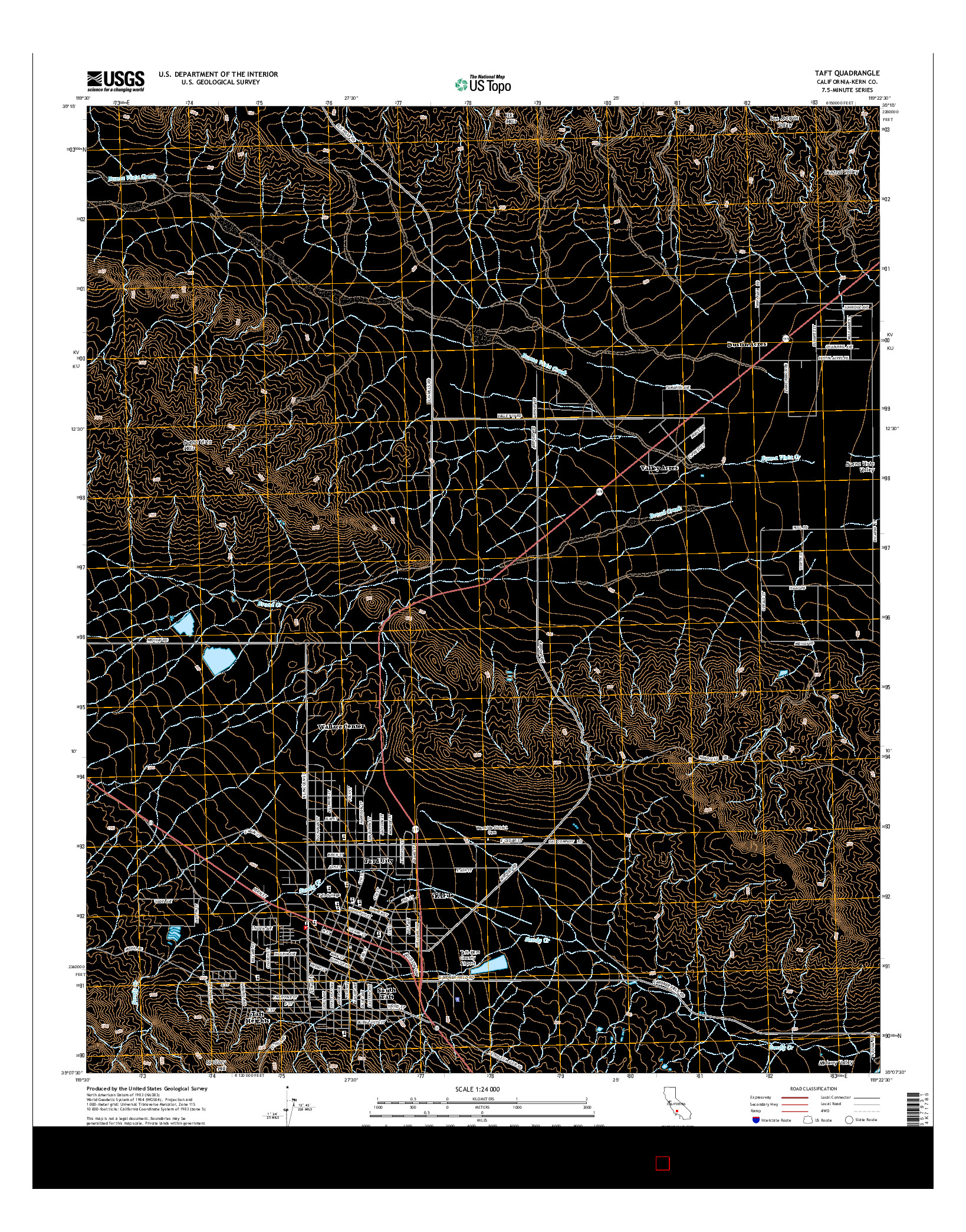 USGS US TOPO 7.5-MINUTE MAP FOR TAFT, CA 2015