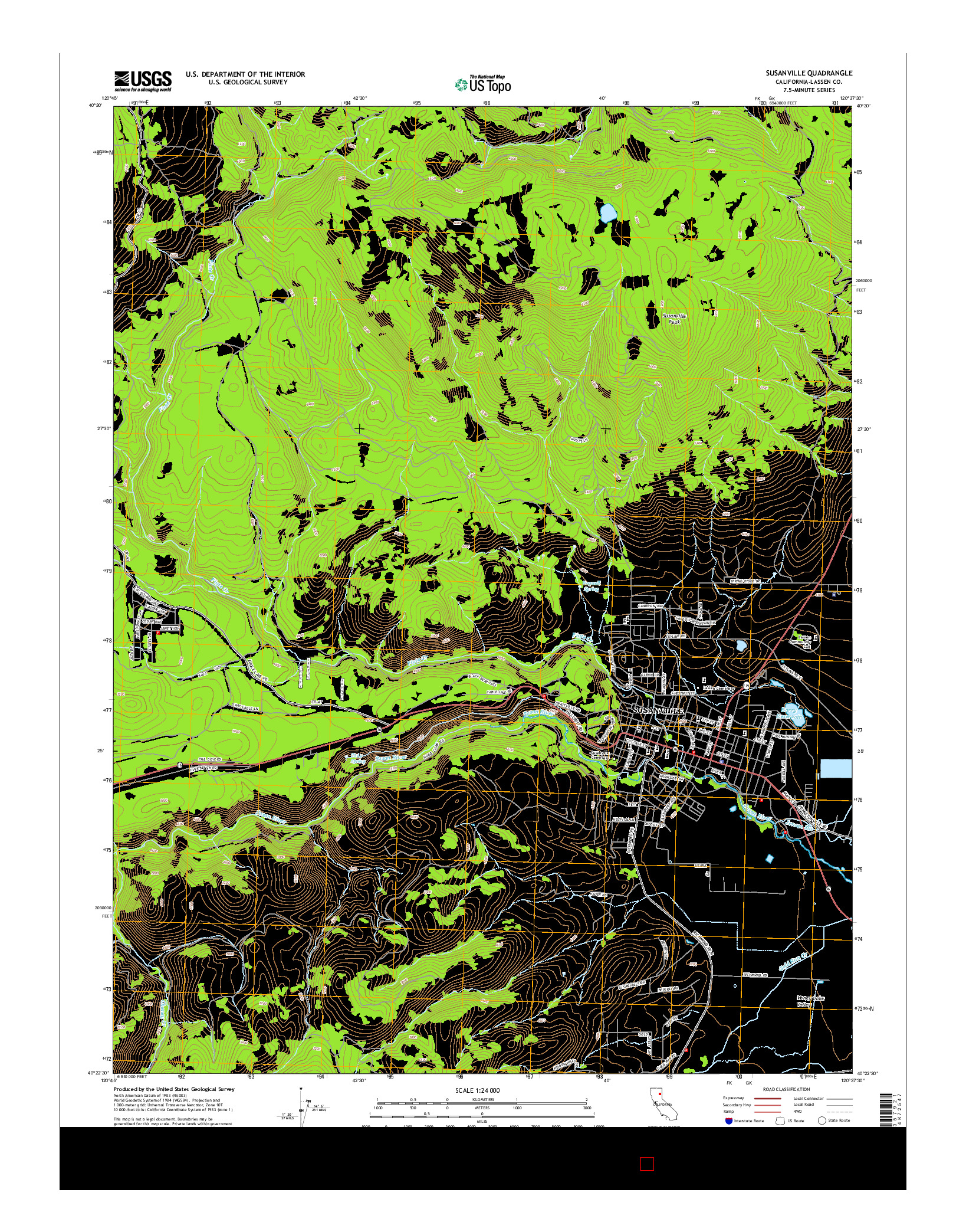 USGS US TOPO 7.5-MINUTE MAP FOR SUSANVILLE, CA 2015