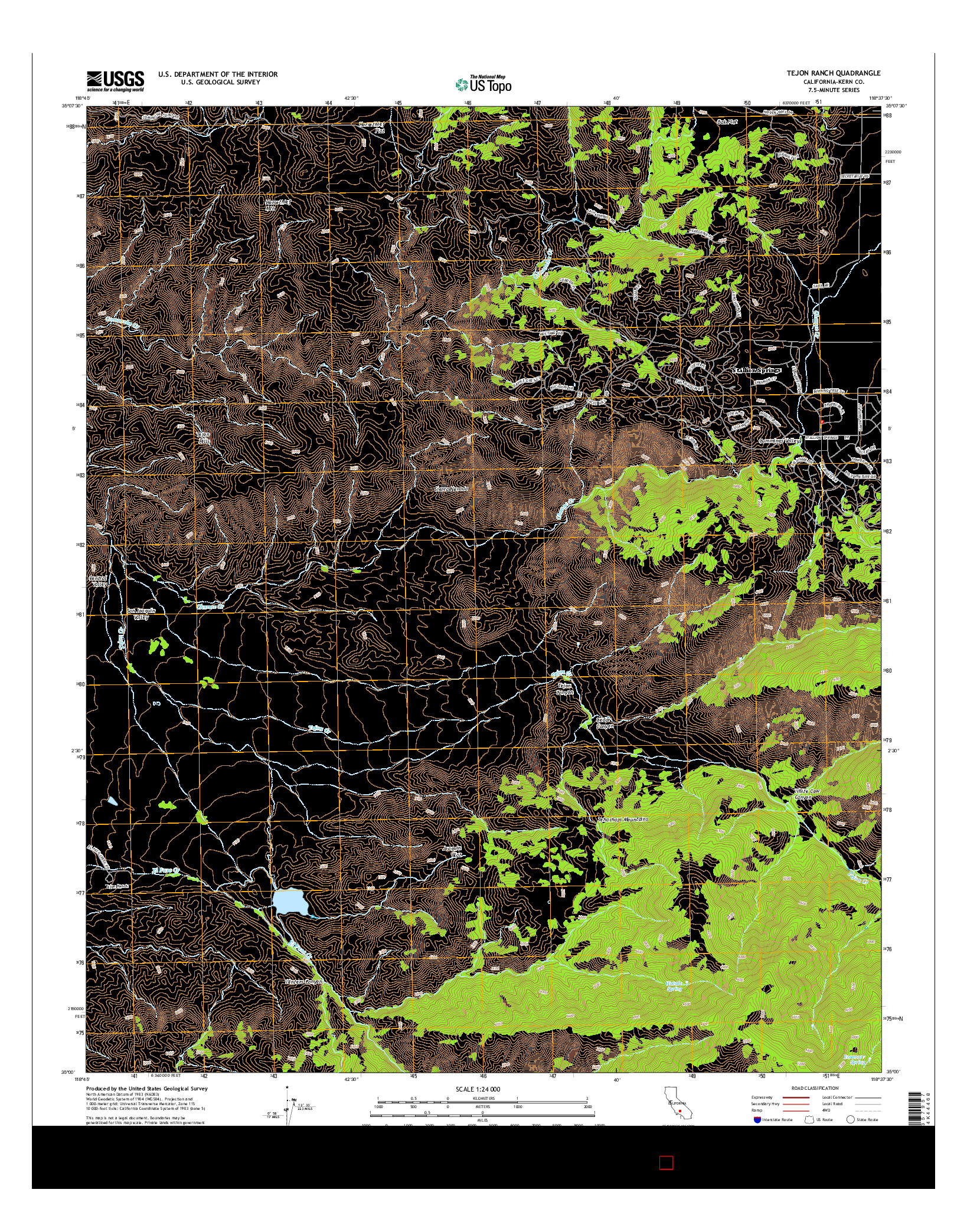 USGS US TOPO 7.5-MINUTE MAP FOR TEJON RANCH, CA 2015