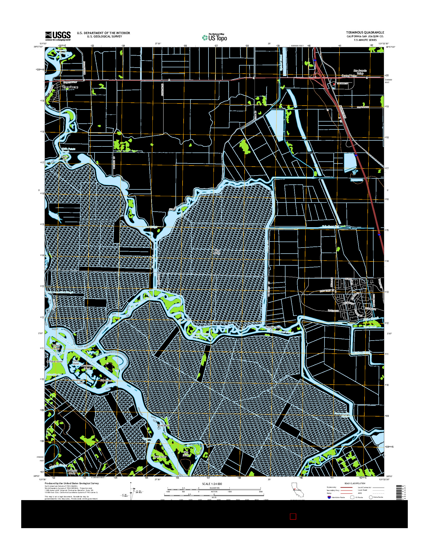 USGS US TOPO 7.5-MINUTE MAP FOR TERMINOUS, CA 2015