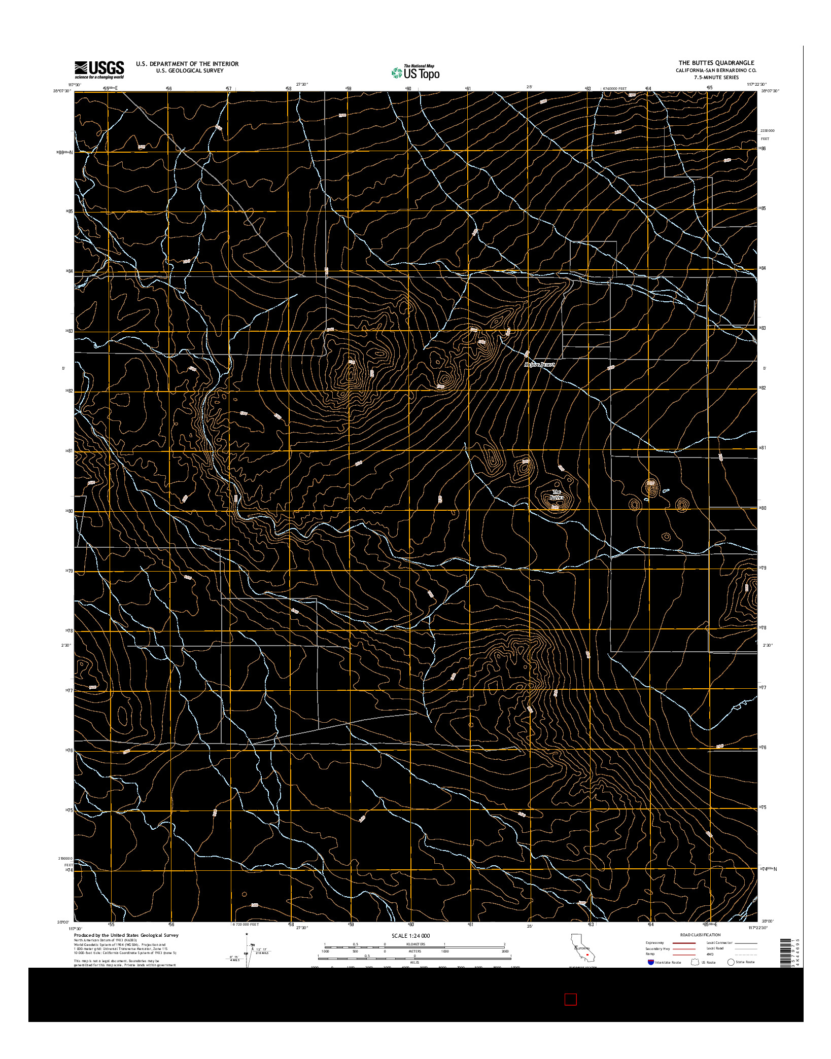 USGS US TOPO 7.5-MINUTE MAP FOR THE BUTTES, CA 2015