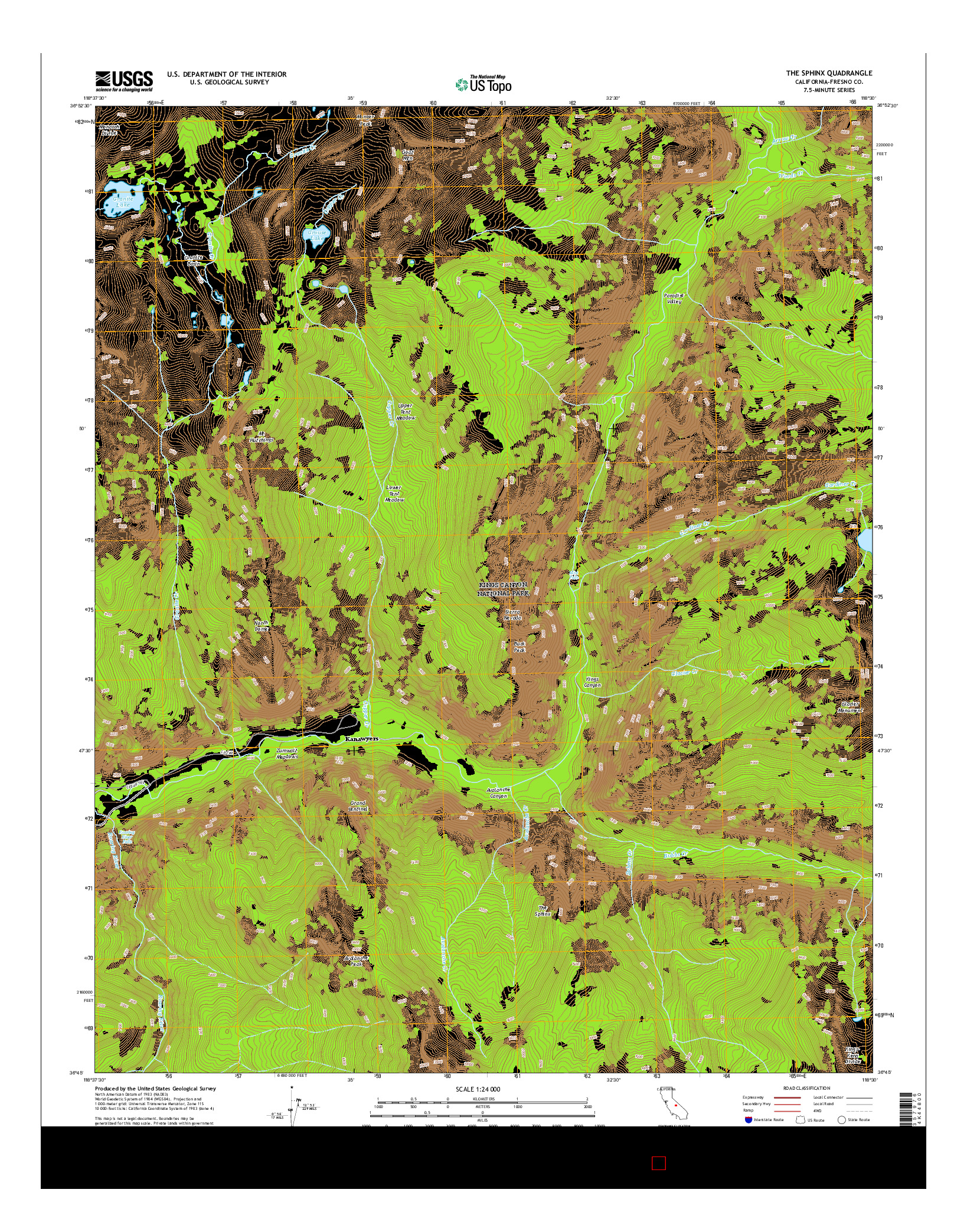 USGS US TOPO 7.5-MINUTE MAP FOR THE SPHINX, CA 2015
