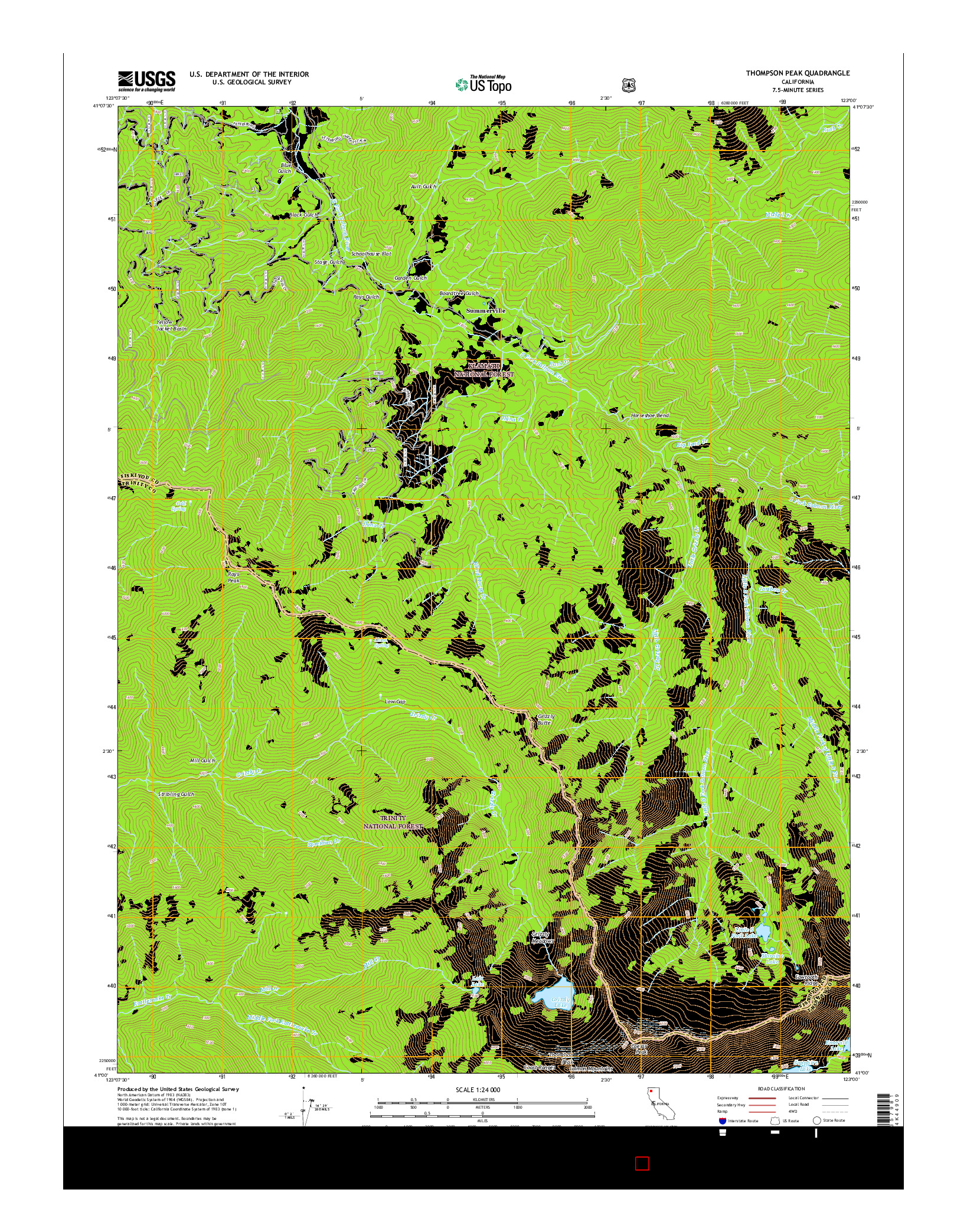 USGS US TOPO 7.5-MINUTE MAP FOR THOMPSON PEAK, CA 2015