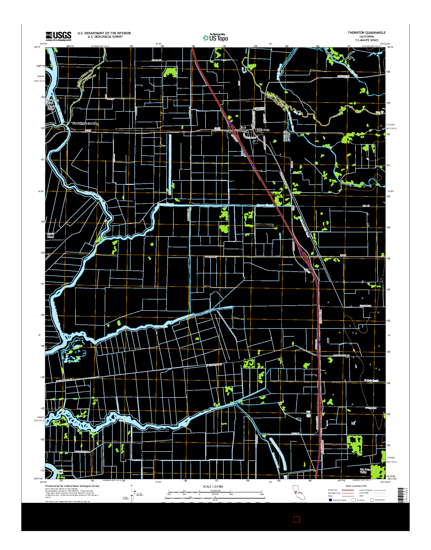 USGS US TOPO 7.5-MINUTE MAP FOR THORNTON, CA 2015