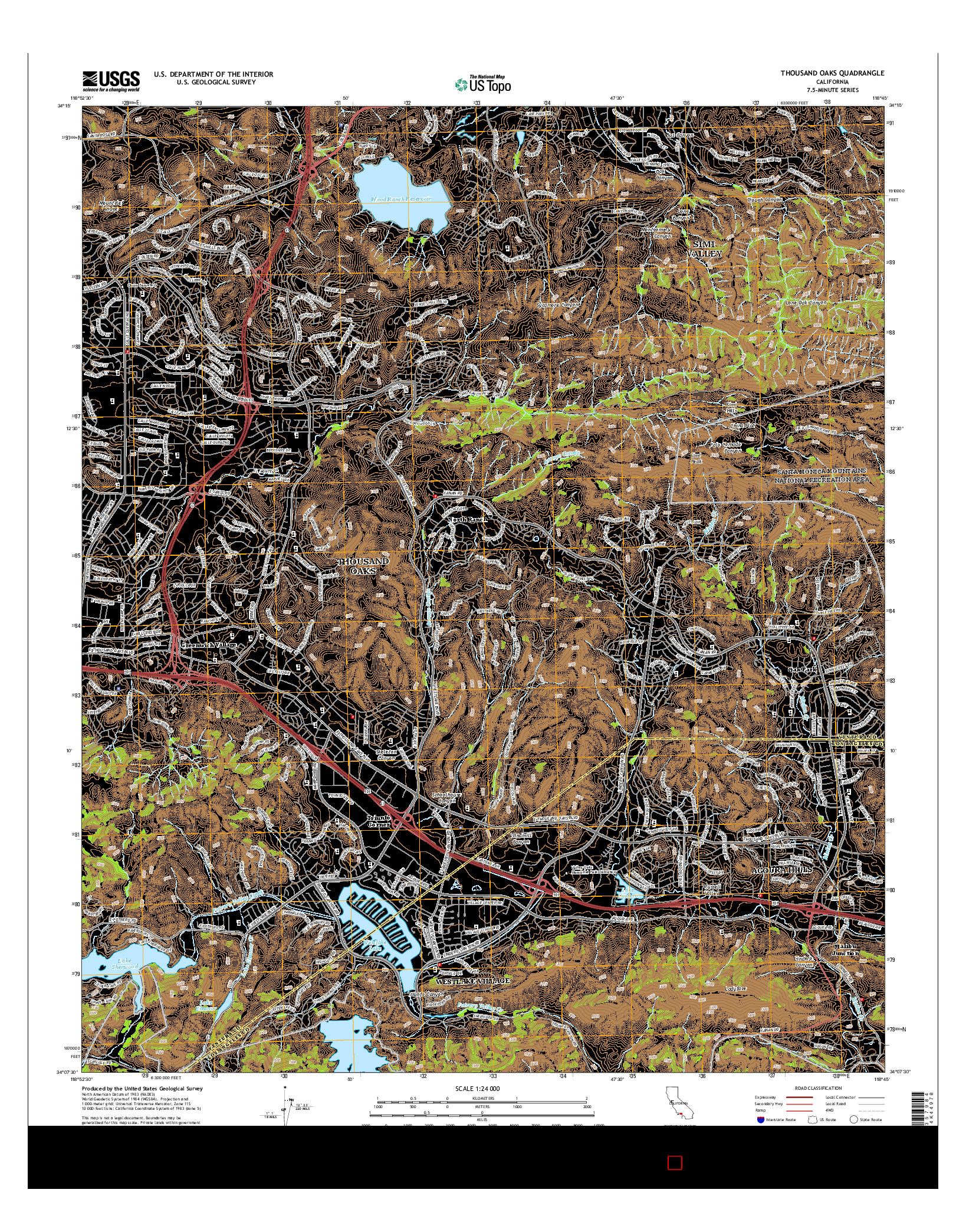 USGS US TOPO 7.5-MINUTE MAP FOR THOUSAND OAKS, CA 2015