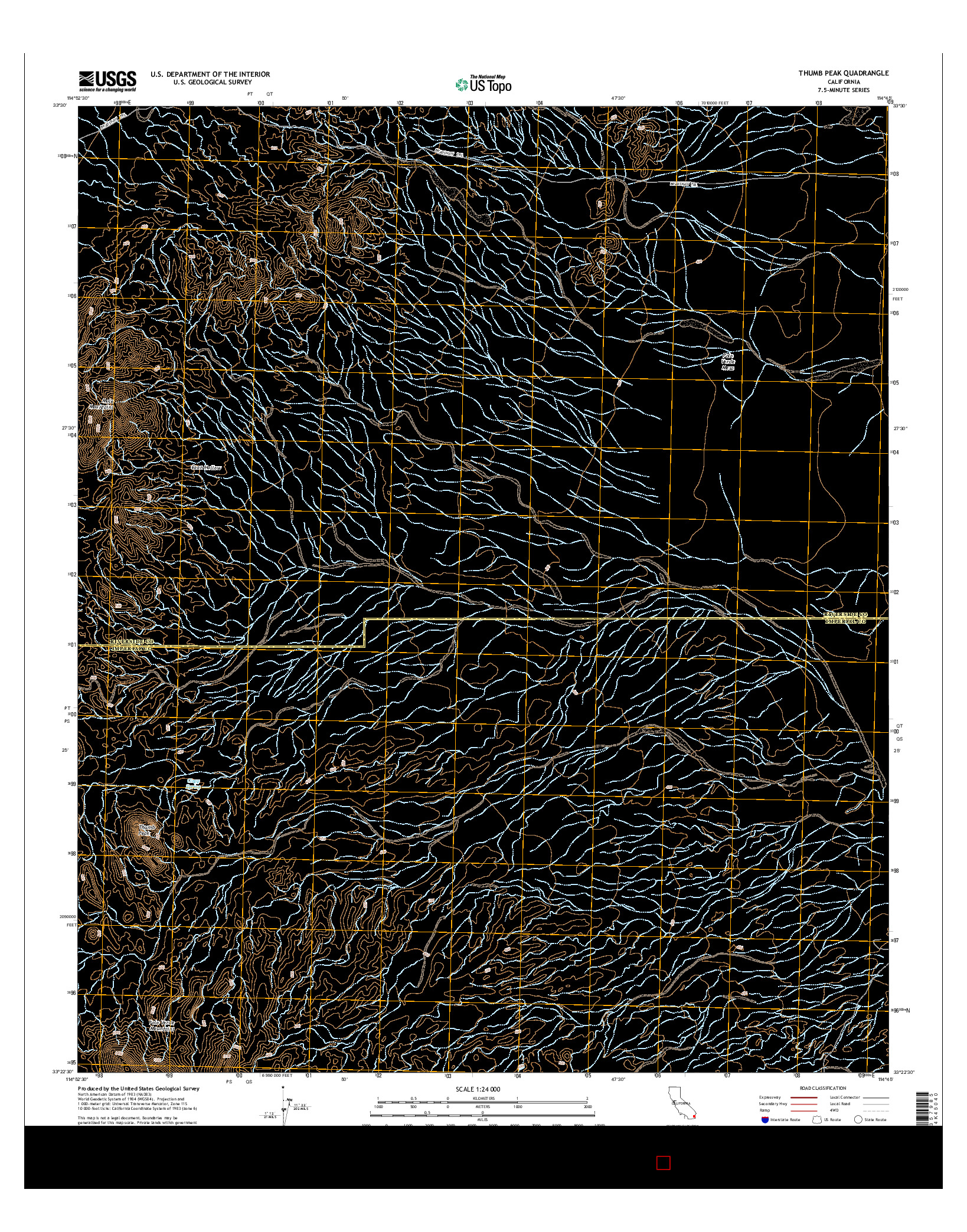 USGS US TOPO 7.5-MINUTE MAP FOR THUMB PEAK, CA 2015