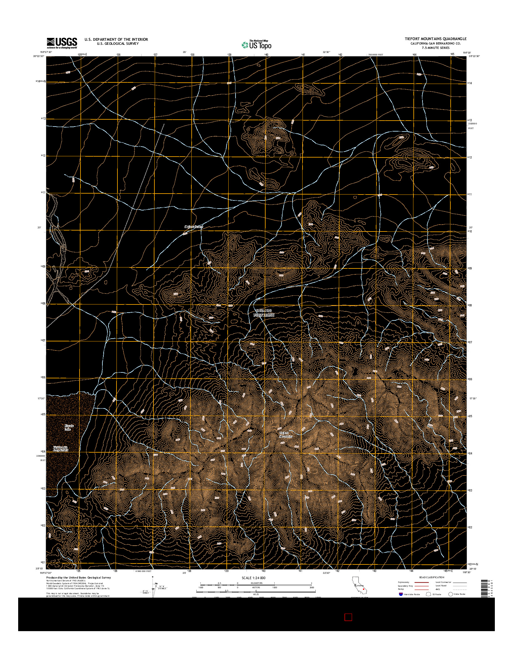 USGS US TOPO 7.5-MINUTE MAP FOR TIEFORT MOUNTAINS, CA 2015