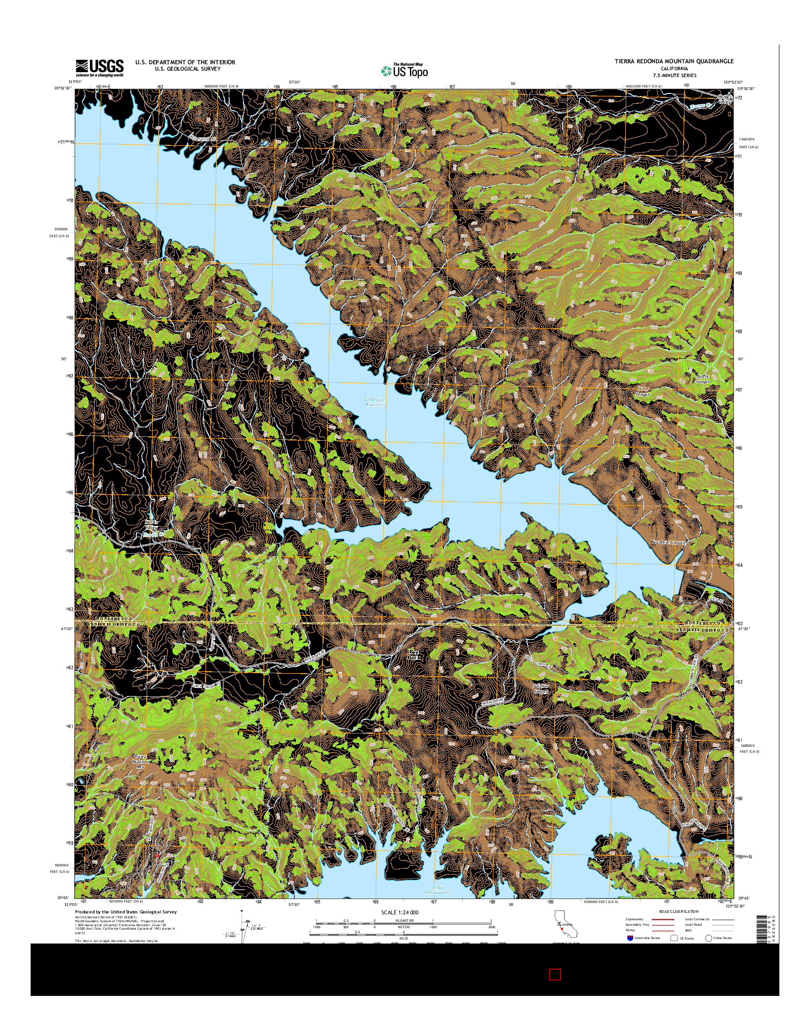 USGS US TOPO 7.5-MINUTE MAP FOR TIERRA REDONDA MOUNTAIN, CA 2015