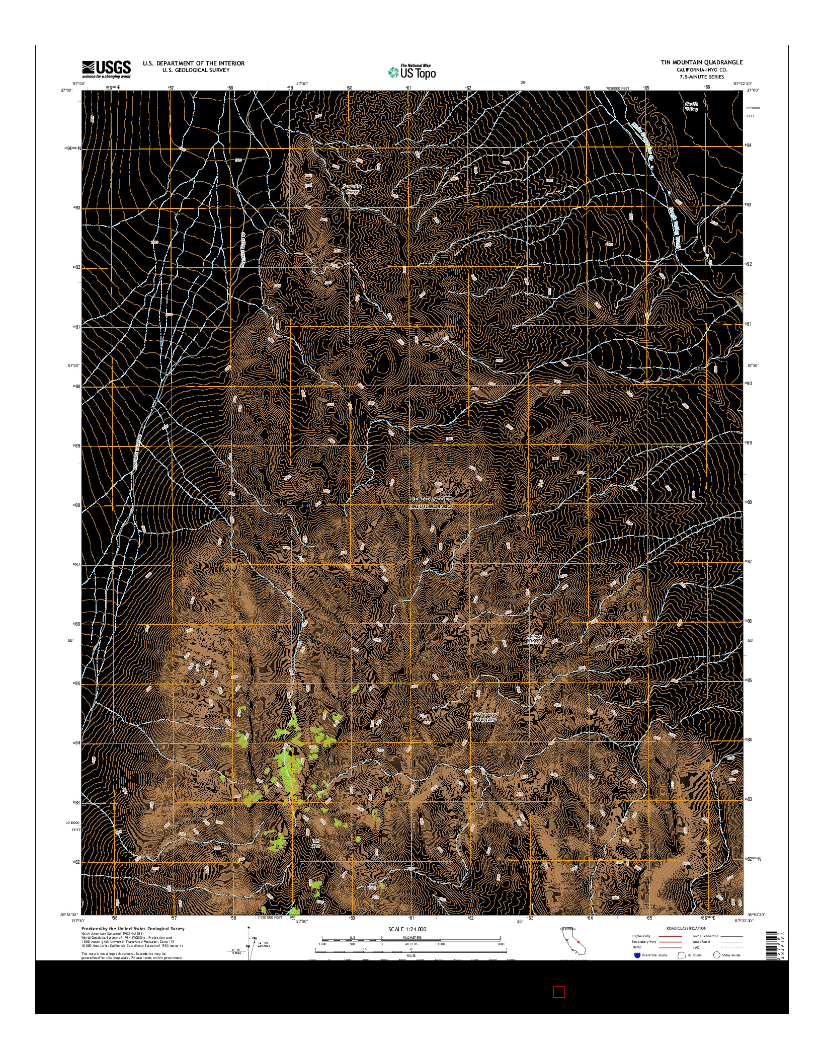 USGS US TOPO 7.5-MINUTE MAP FOR TIN MOUNTAIN, CA 2015