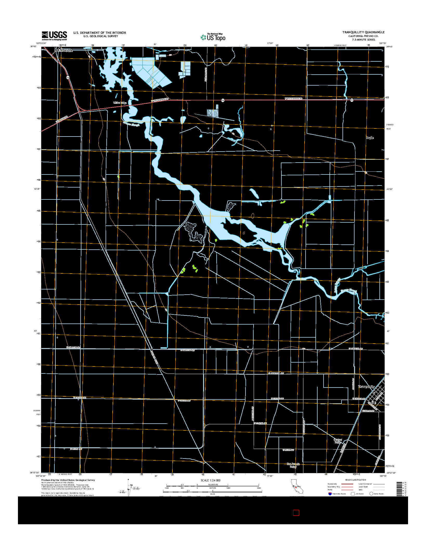 USGS US TOPO 7.5-MINUTE MAP FOR TRANQUILLITY, CA 2015