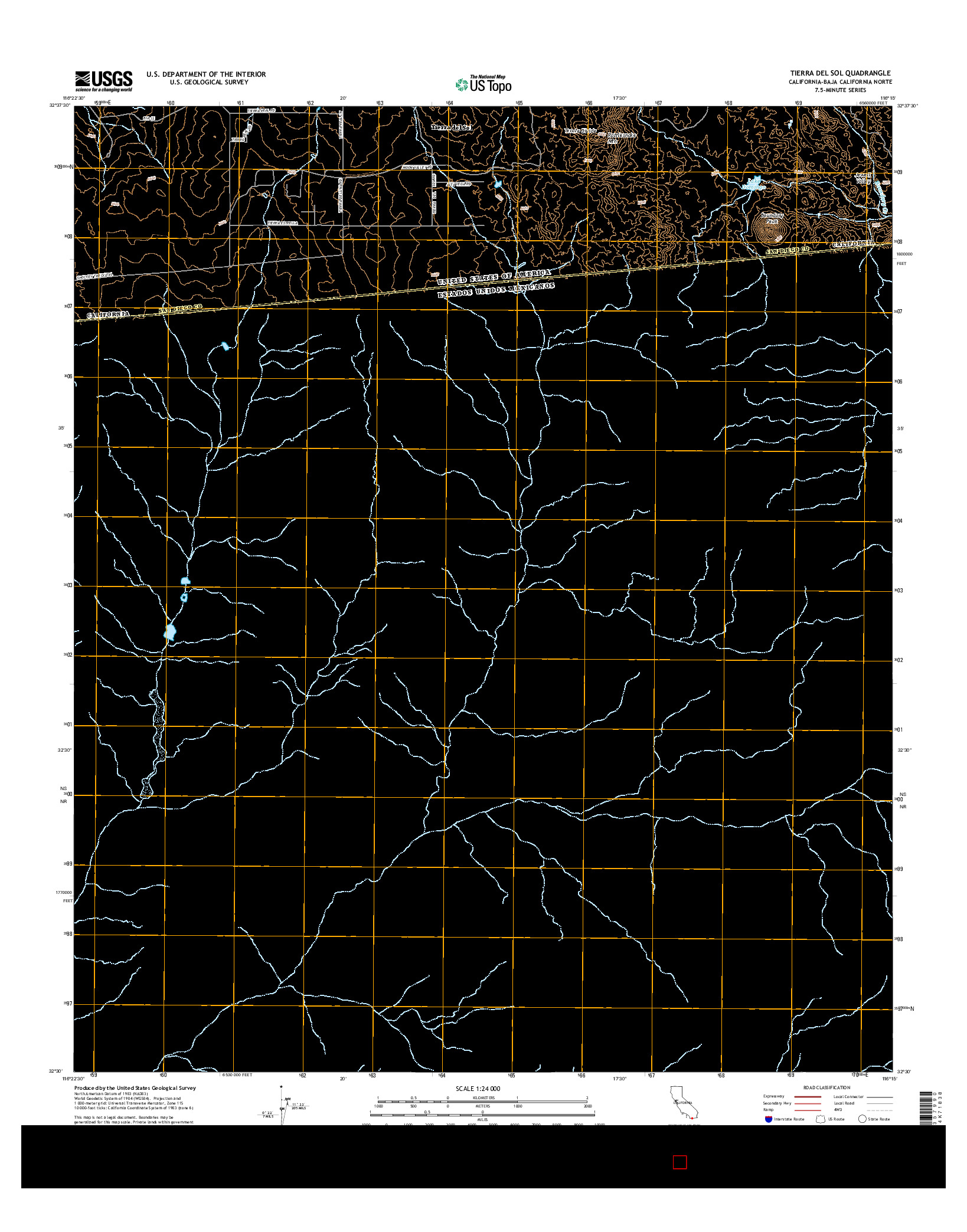 USGS US TOPO 7.5-MINUTE MAP FOR TIERRA DEL SOL, CA-BCN 2015