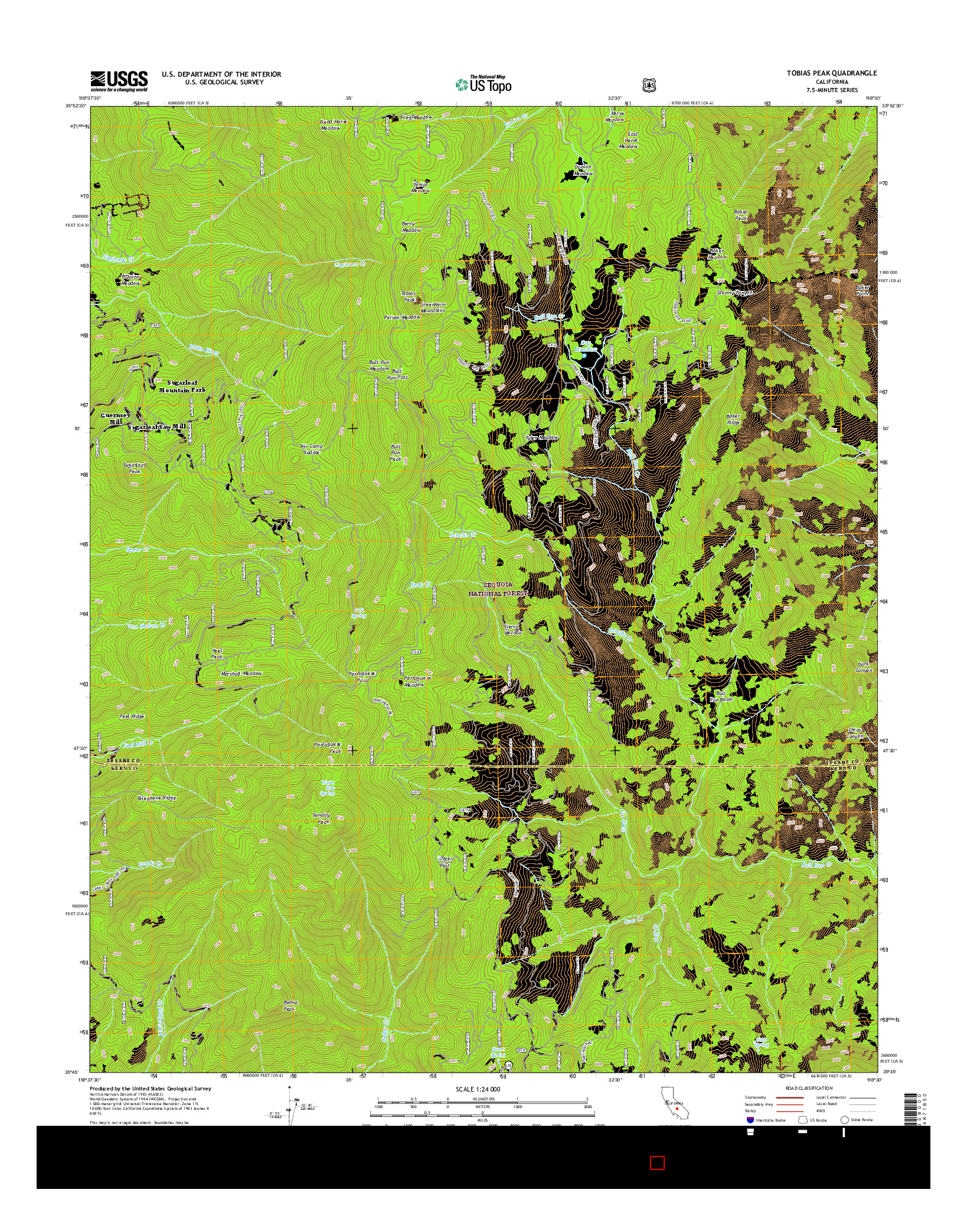 USGS US TOPO 7.5-MINUTE MAP FOR TOBIAS PEAK, CA 2015